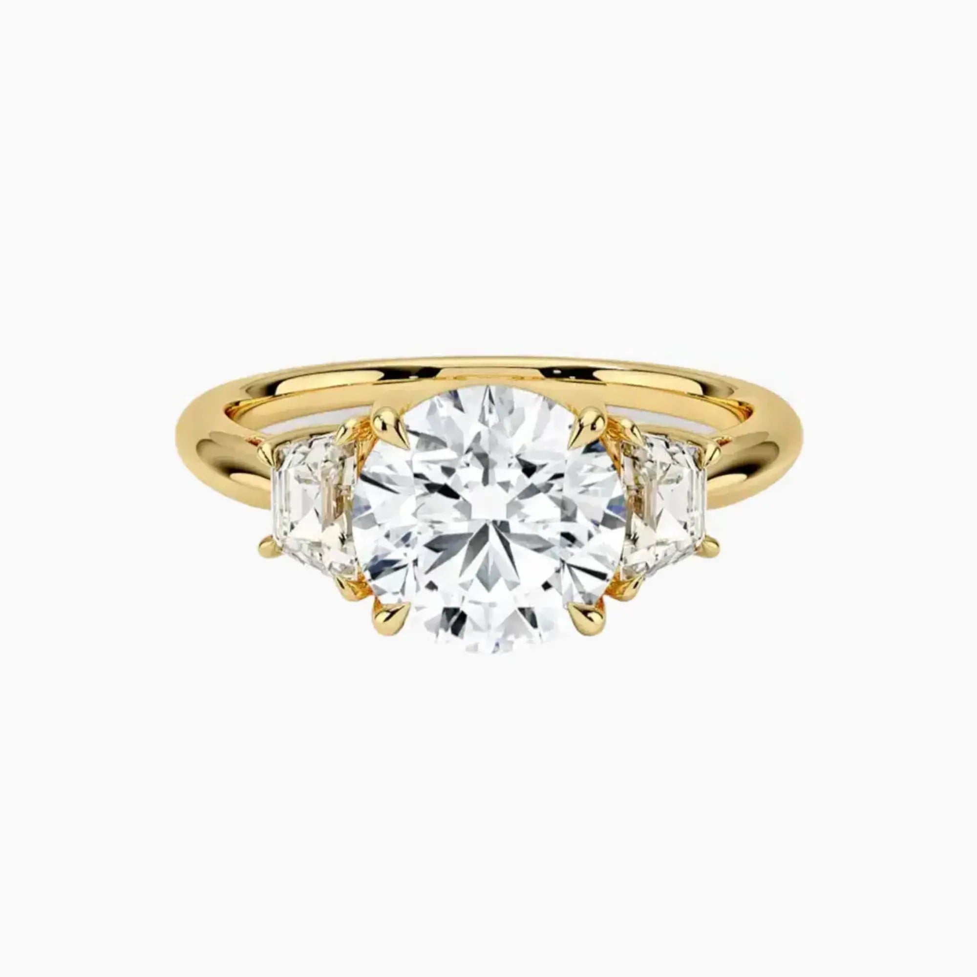 OBSER579 - Oriana Three Stone Round engagement ring setting view 7