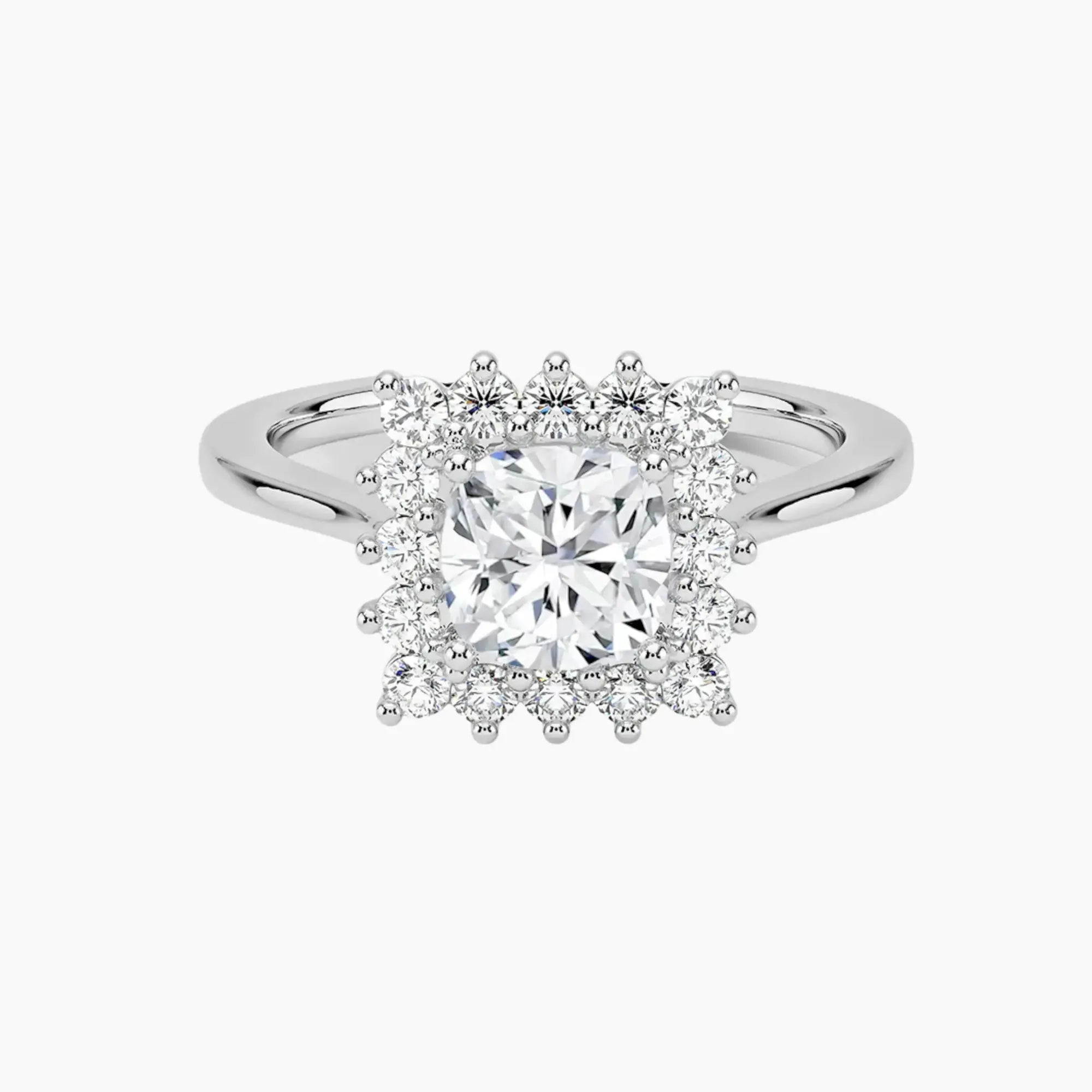 OBSER463 - Soraya Halo Cushion engagement ring setting view 1