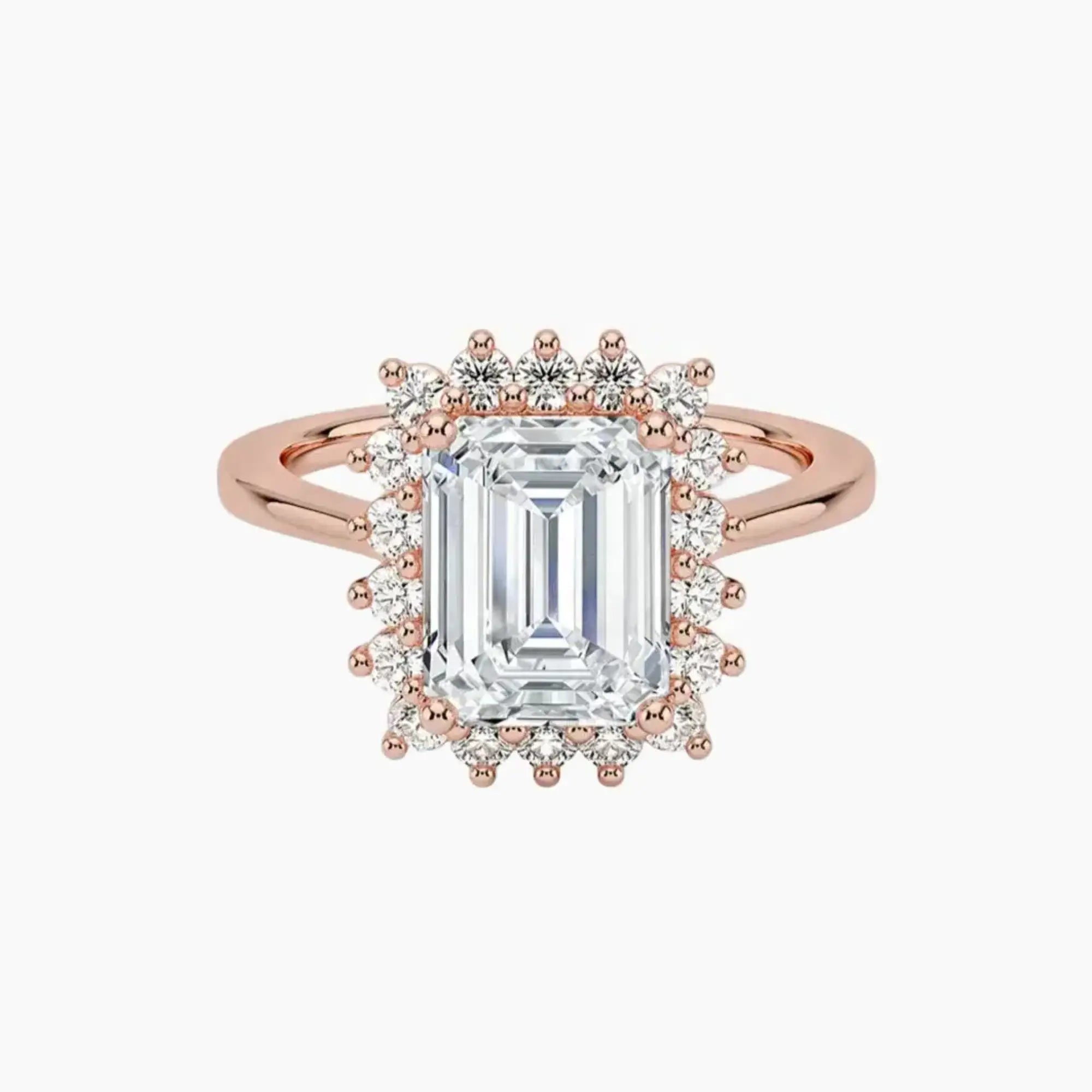 OBSER165 - Soraya Halo Emerald engagement ring setting view 4