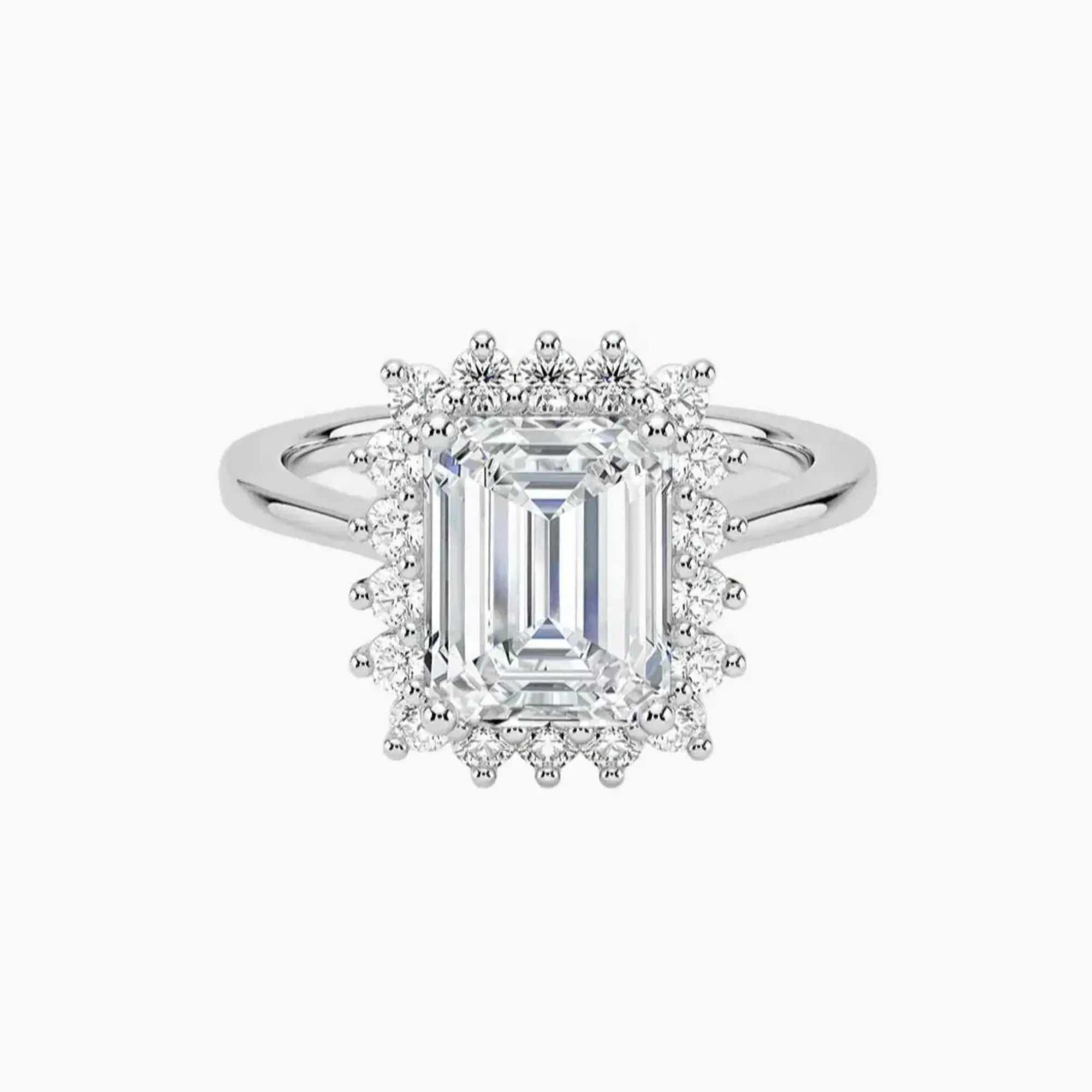 OBSER165 - Soraya Halo Emerald engagement ring setting view 1