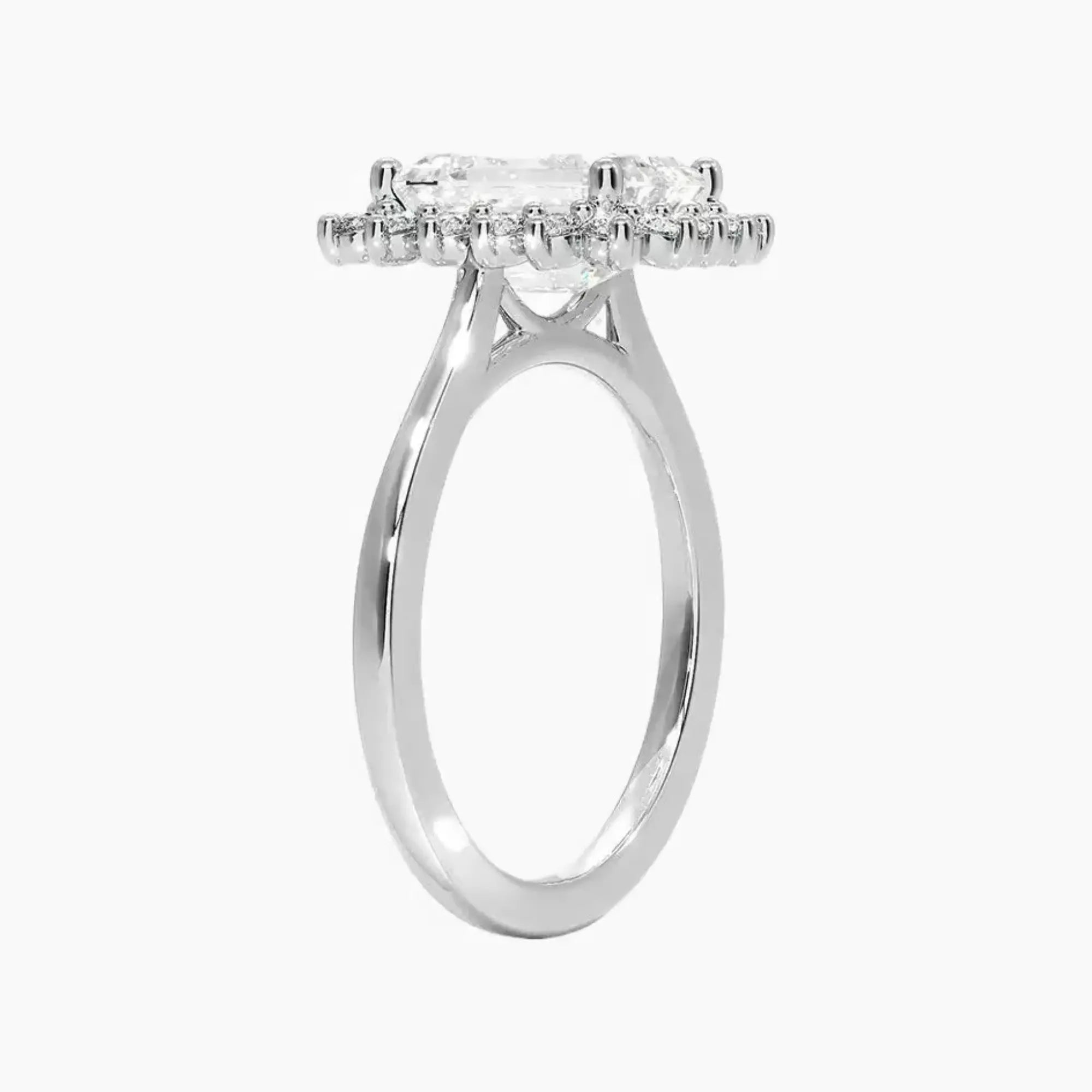OBSER165 - Soraya Halo Emerald engagement ring setting view 2