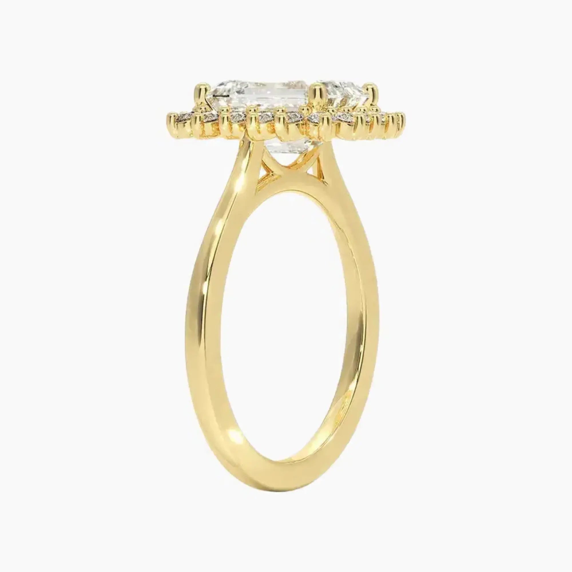 OBSER165 - Soraya Halo Emerald engagement ring setting view 8