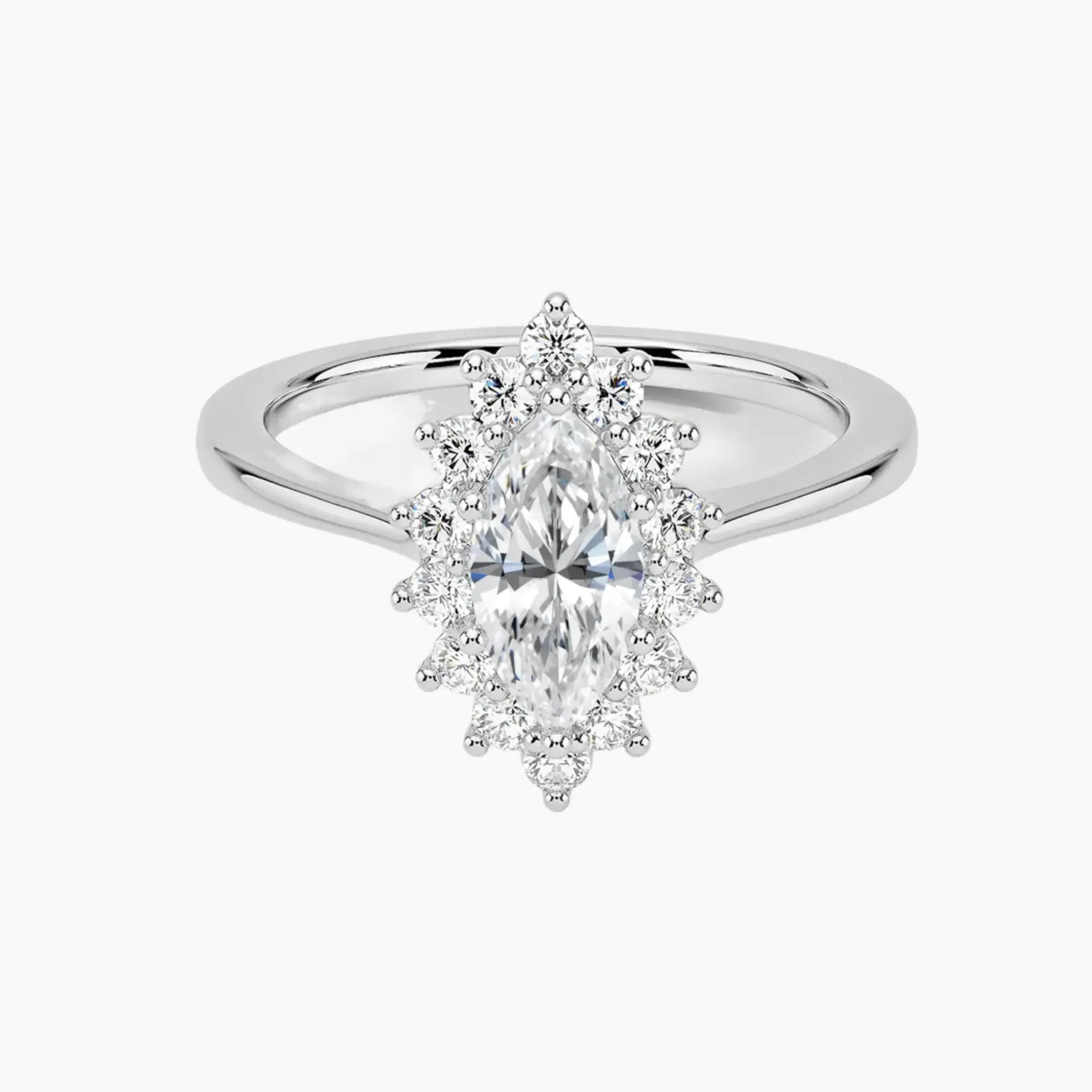 OBSER460 - Soraya Halo Marquise engagement ring setting view 1