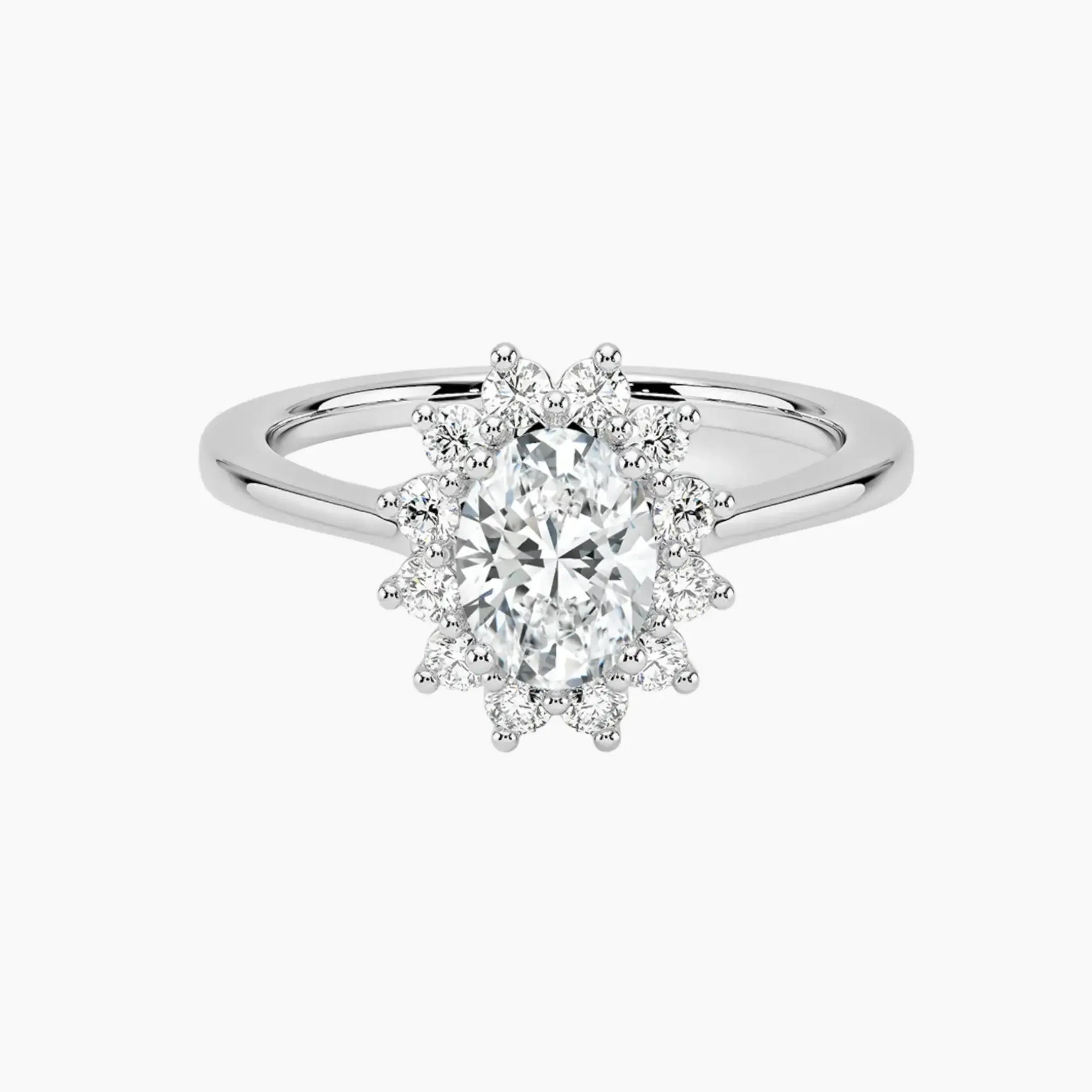 OBSER464 - Soraya Halo Oval engagement ring setting view 1