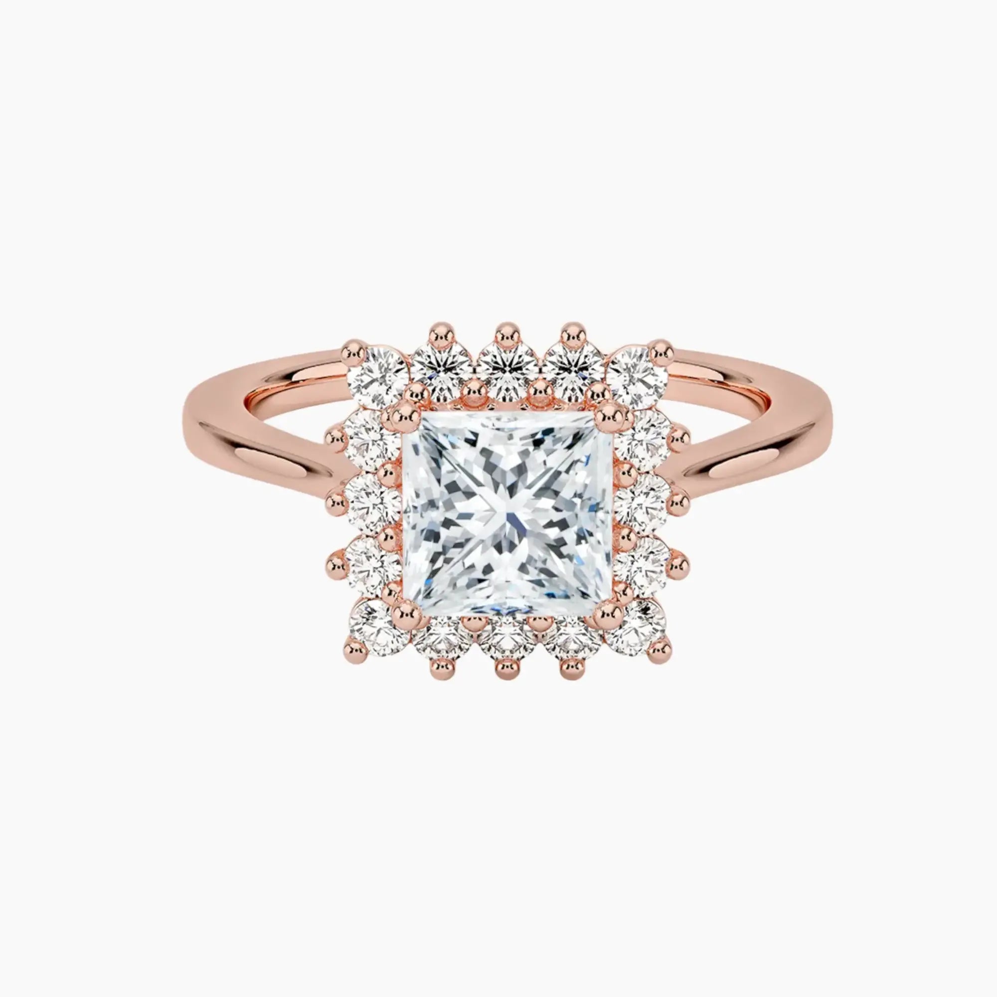OBSER461 - Soraya Halo Princess engagement ring setting view 4