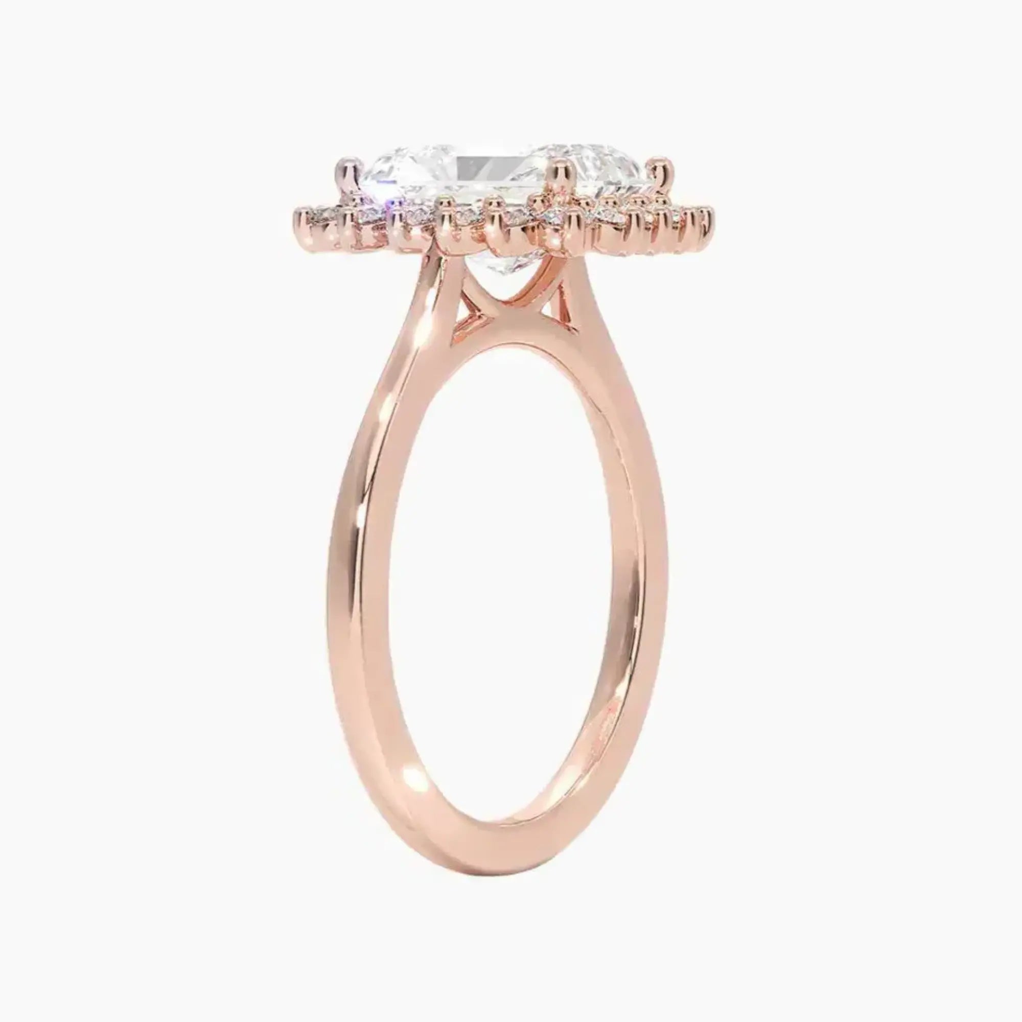 OBSER458 - Soraya Halo Radiant engagement ring setting view 5