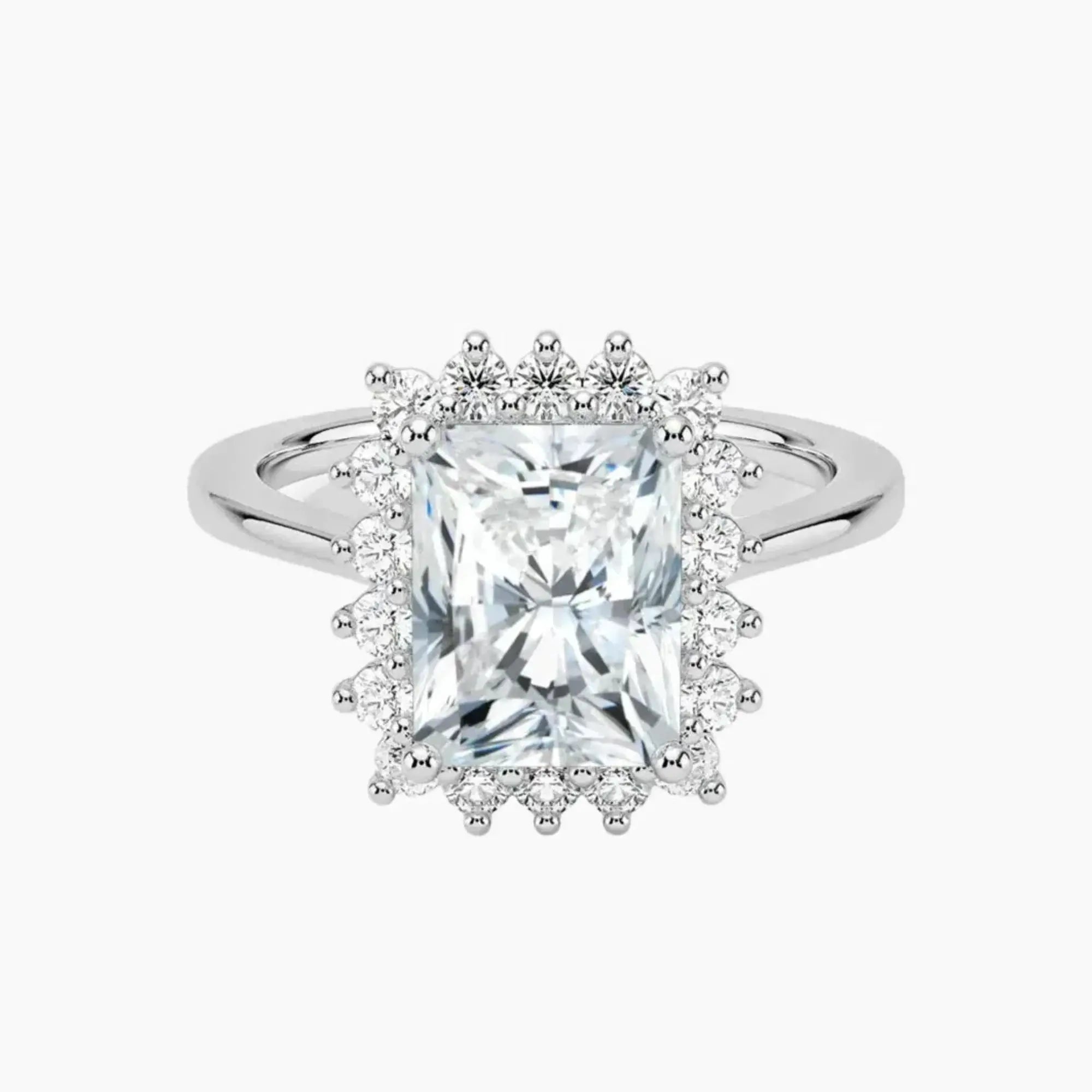 OBSER458 - Soraya Halo Radiant engagement ring setting view 1