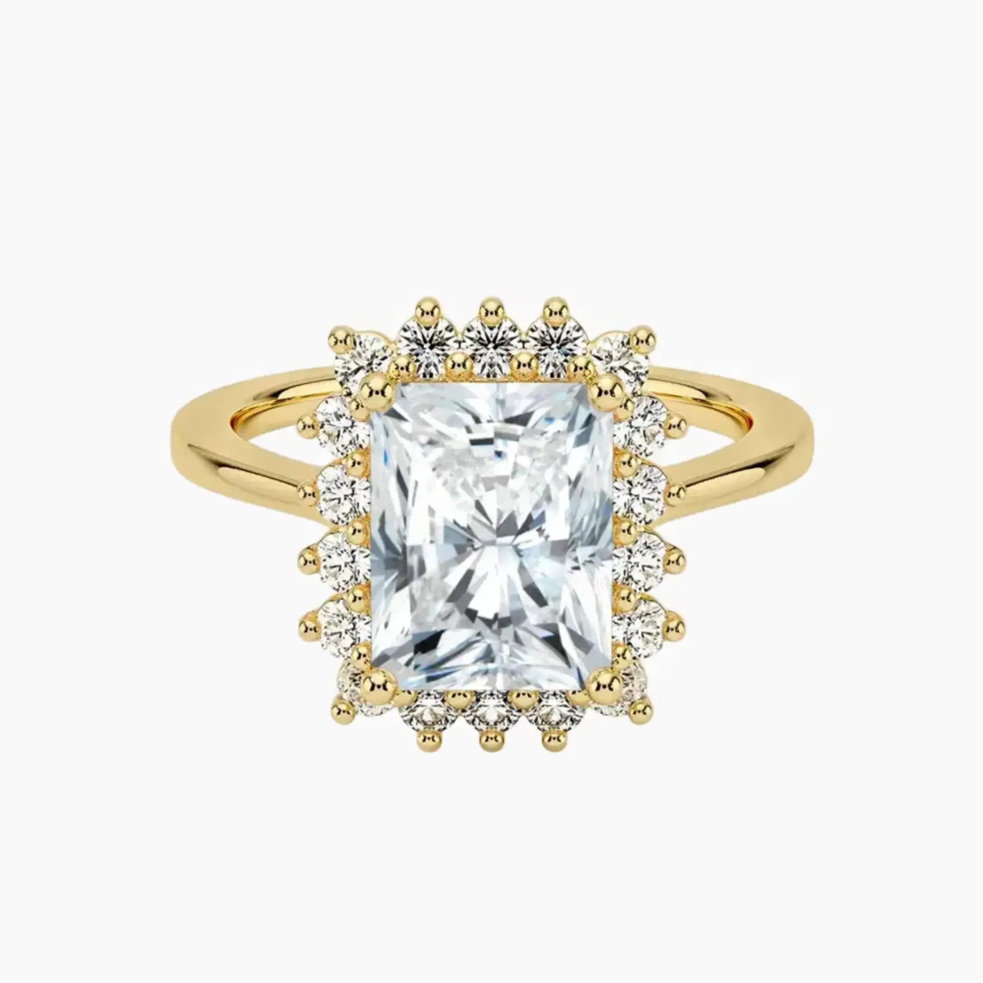 OBSER458 - Soraya Halo Radiant engagement ring setting view 7