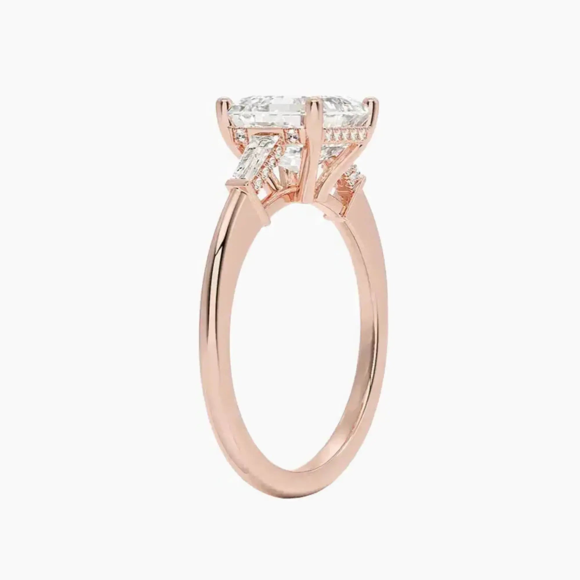 OBSER661 - Nyx Hidden Halo Three Stone Asscher engagement ring setting view 5