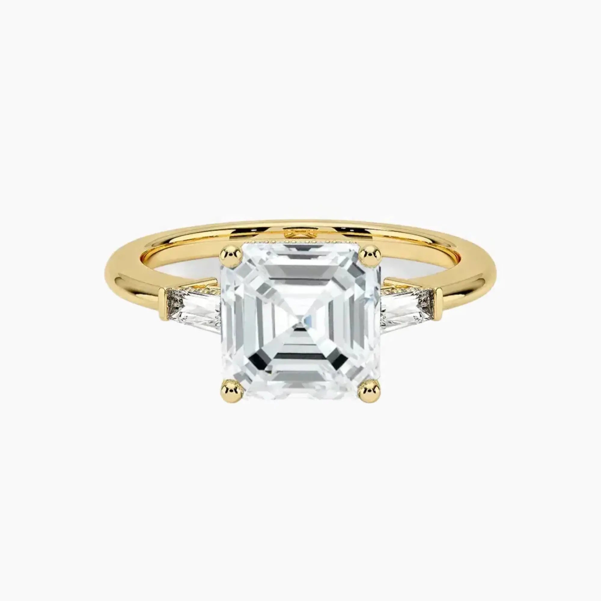 OBSER661 - Nyx Hidden Halo Three Stone Asscher engagement ring setting view 7
