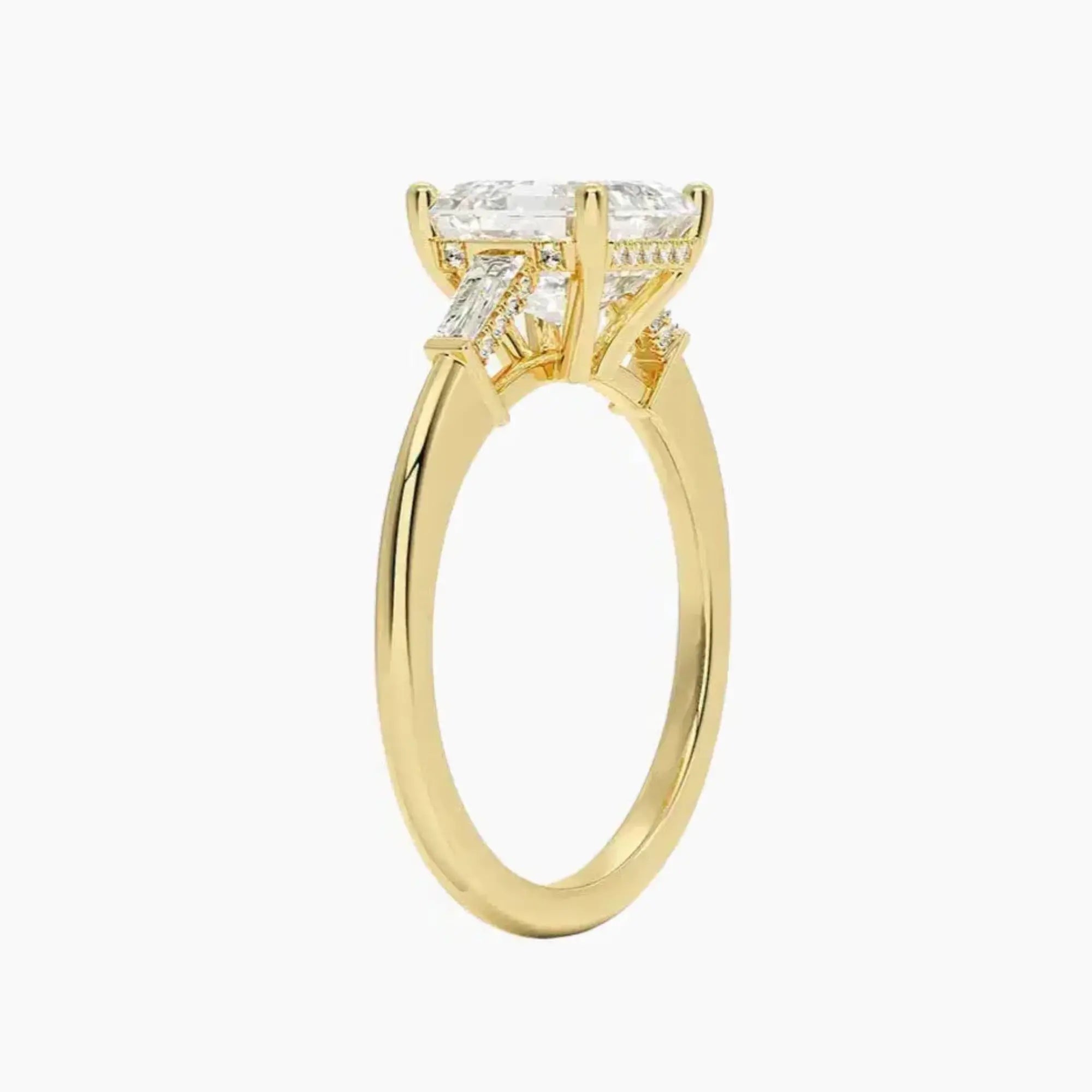 OBSER661 - Nyx Hidden Halo Three Stone Asscher engagement ring setting view 8