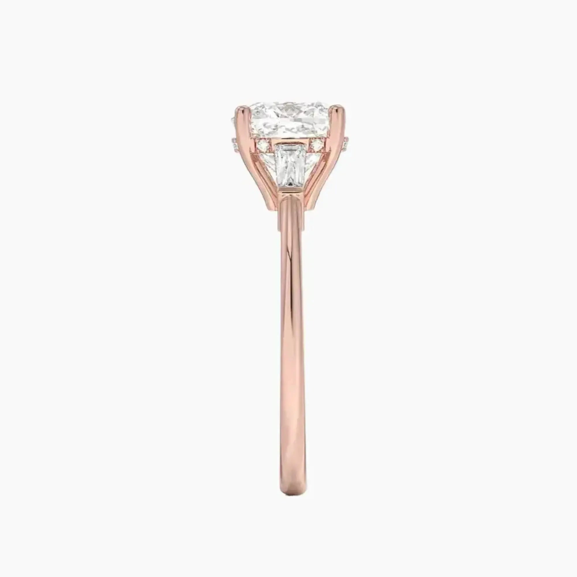 OBSER664 - Nyx Hidden Halo Three Stone Cushion engagement ring setting view 6