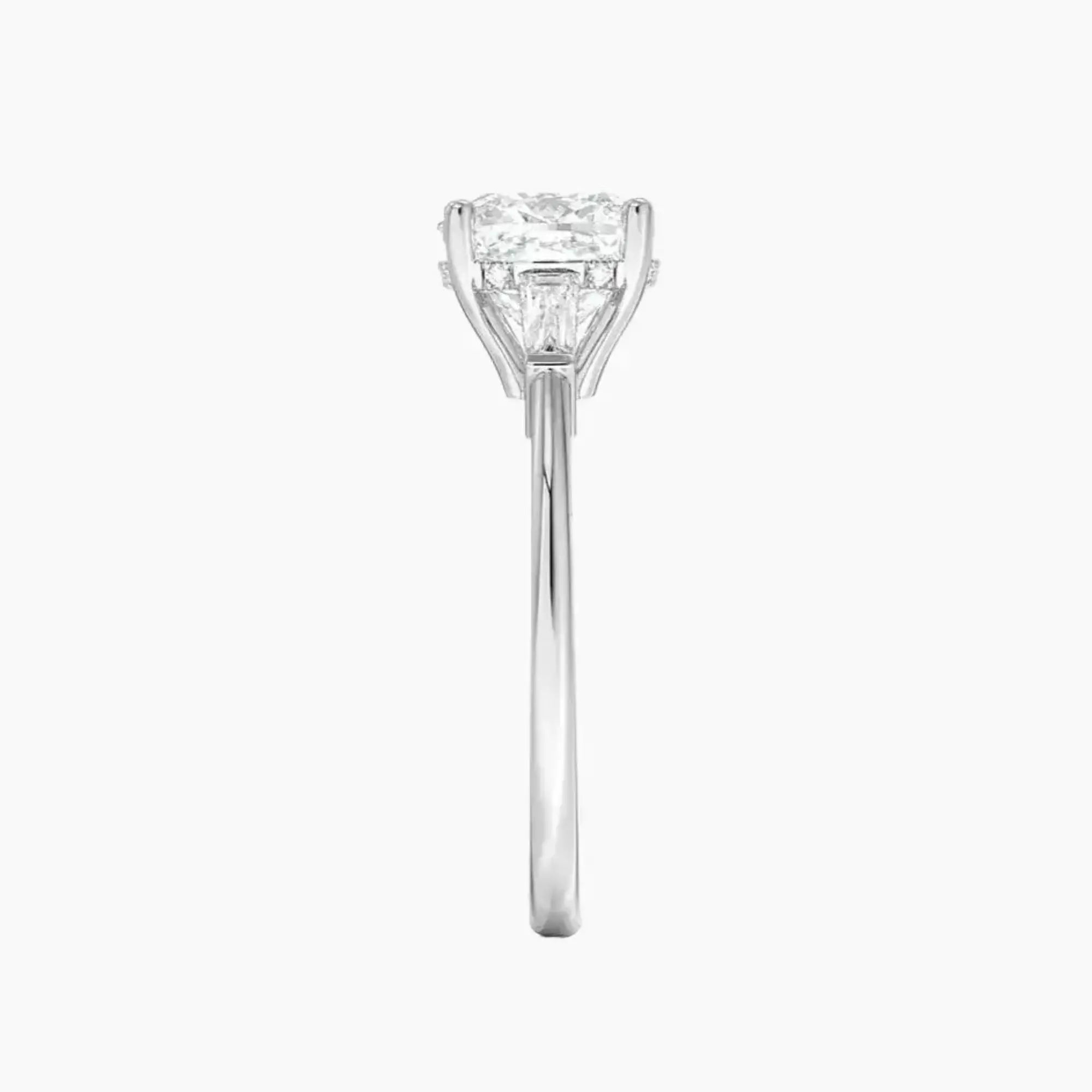 OBSER664 - Nyx Hidden Halo Three Stone Cushion engagement ring setting view 3