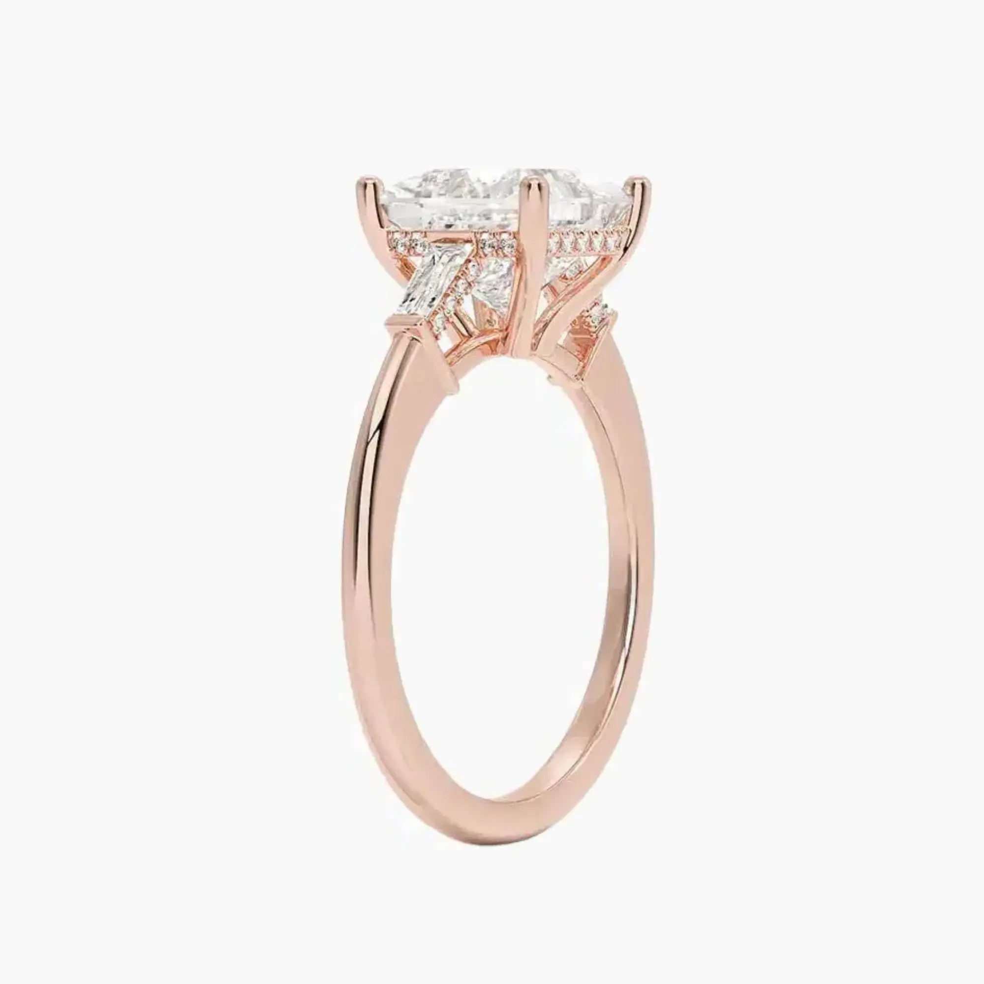 OBSER663 - Nyx Hidden Halo Three Stone Princess engagement ring setting view 5