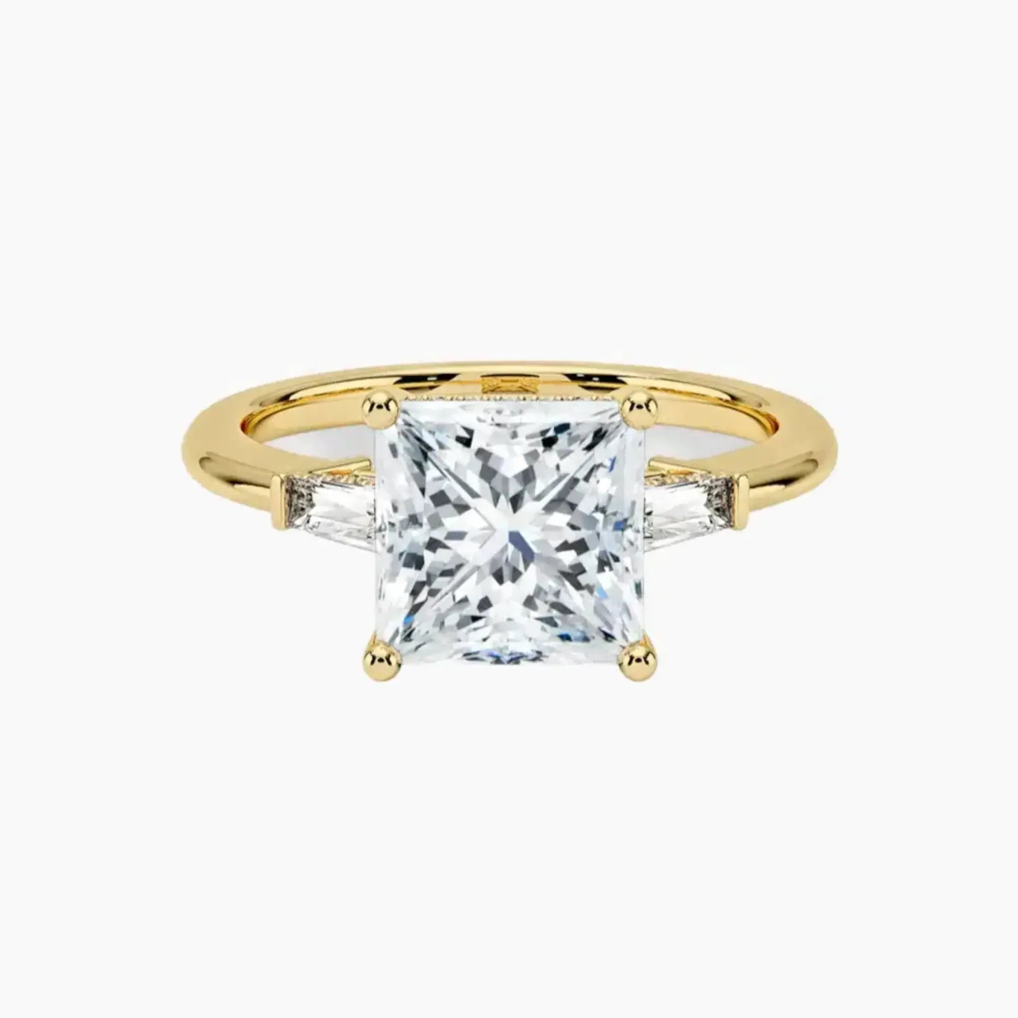 OBSER663 - Nyx Hidden Halo Three Stone Princess engagement ring setting view 7