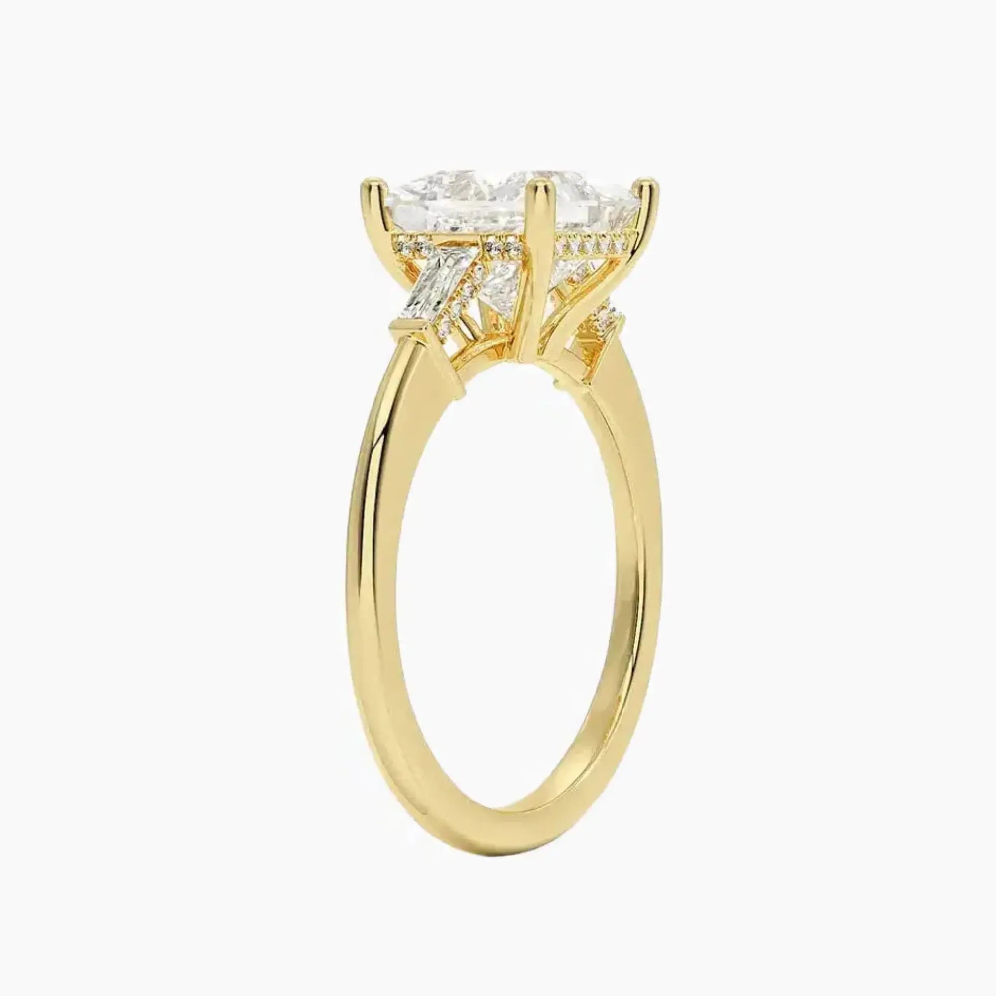 OBSER663 - Nyx Hidden Halo Three Stone Princess engagement ring setting view 8