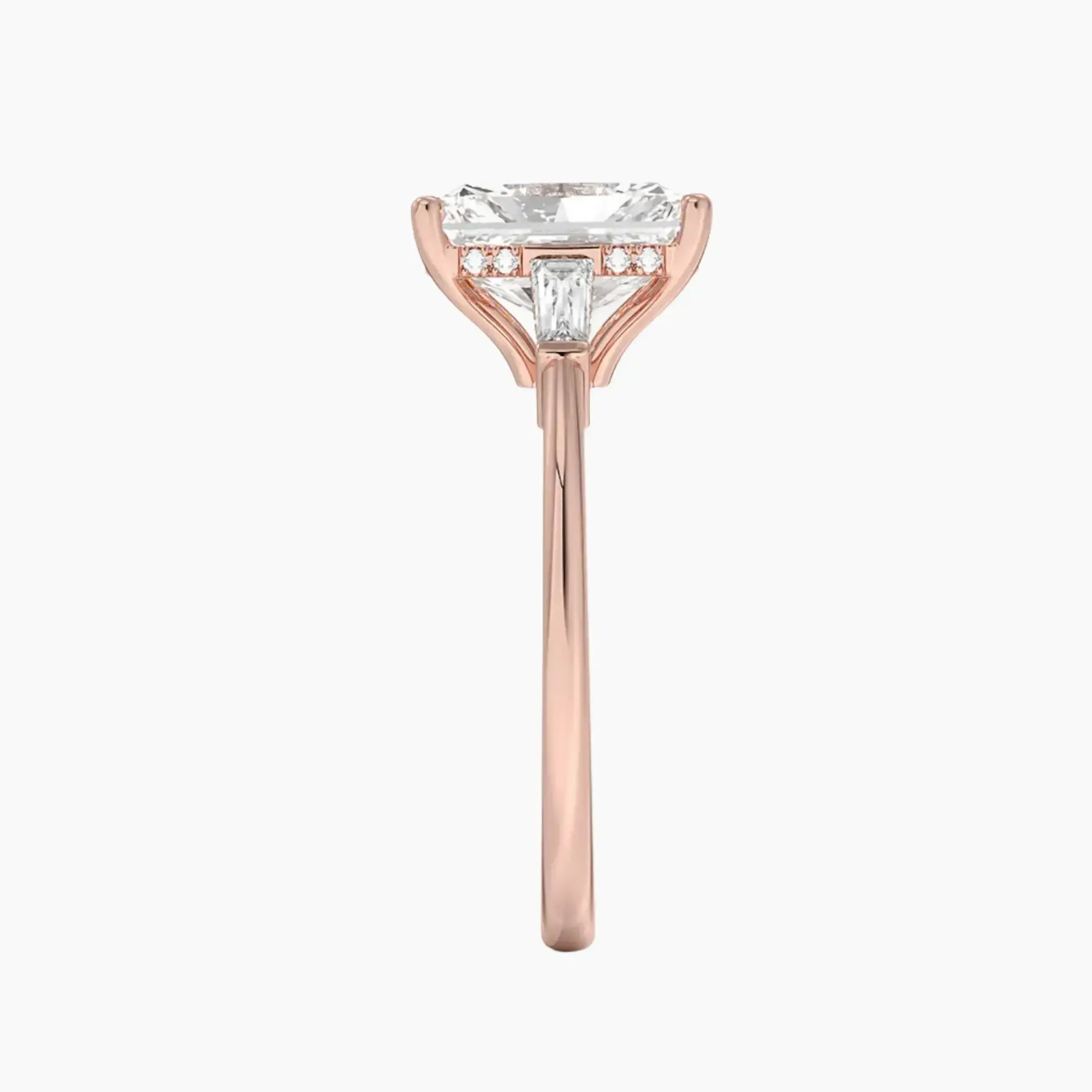 OBSER660 - Nyx Hidden Halo Three Stone Radiant engagement ring setting view 6