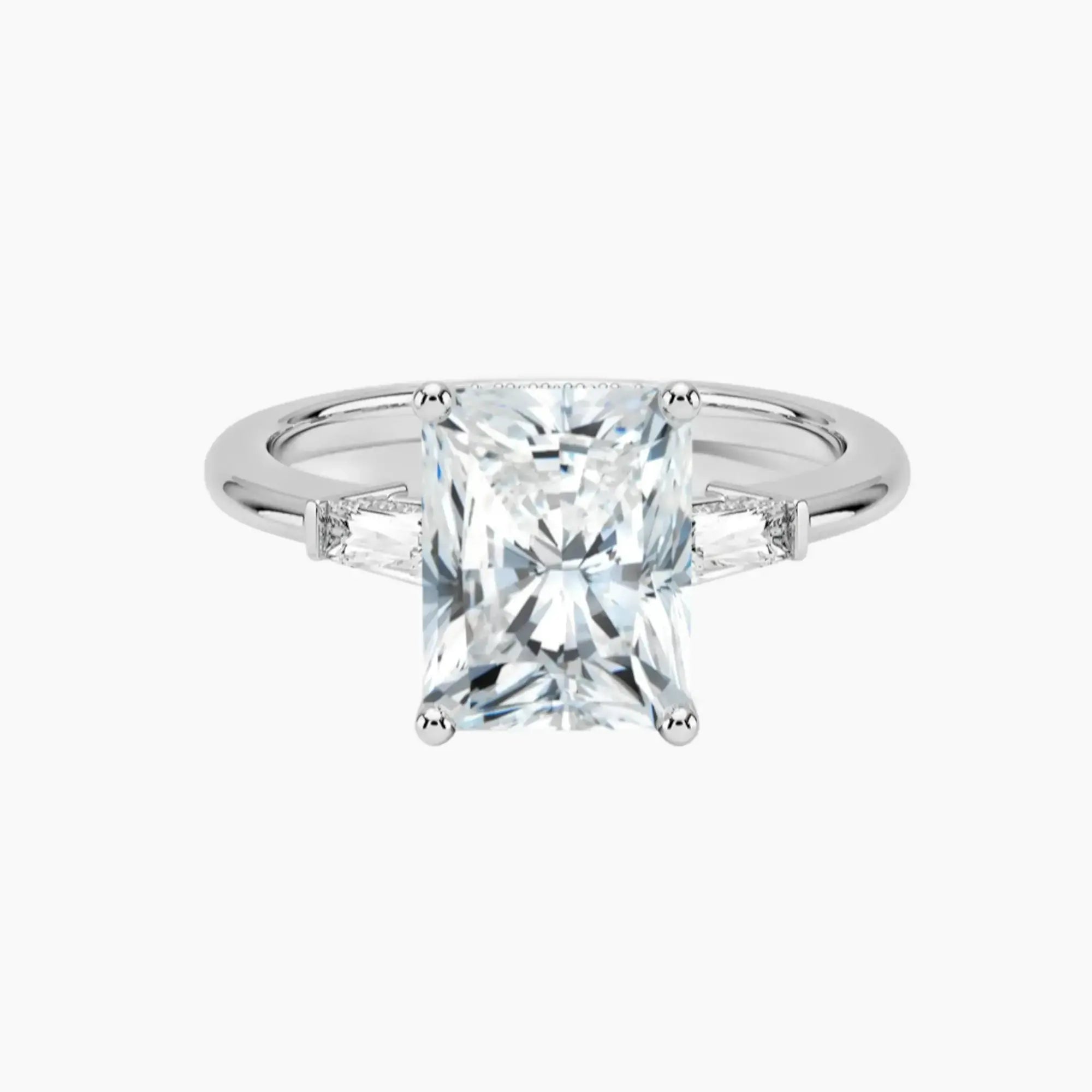 OBSER660 - Nyx Hidden Halo Three Stone Radiant engagement ring setting view 1