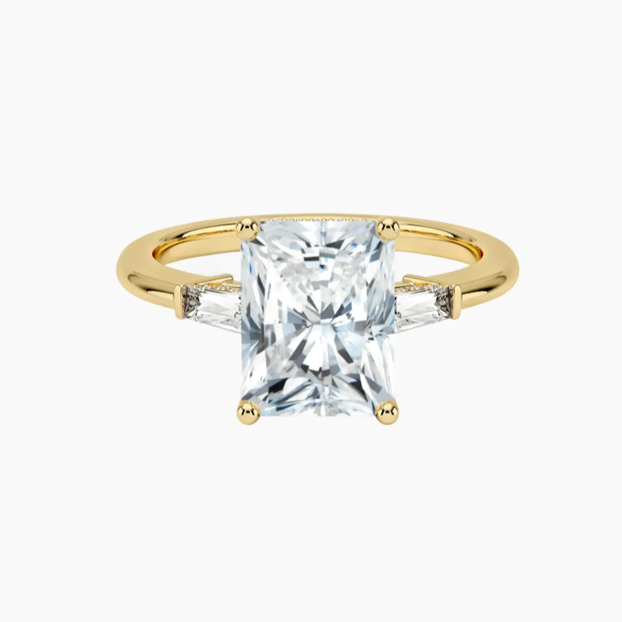 OBSER660 - Nyx Hidden Halo Three Stone Radiant engagement ring setting view 7