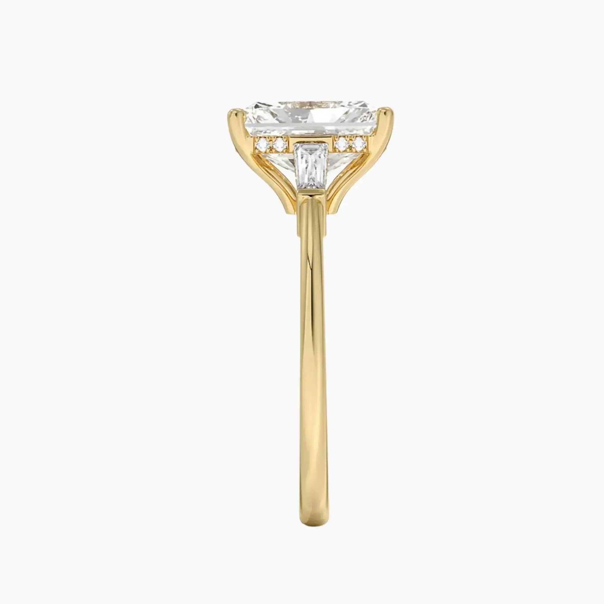 OBSER660 - Nyx Hidden Halo Three Stone Radiant engagement ring setting view 9