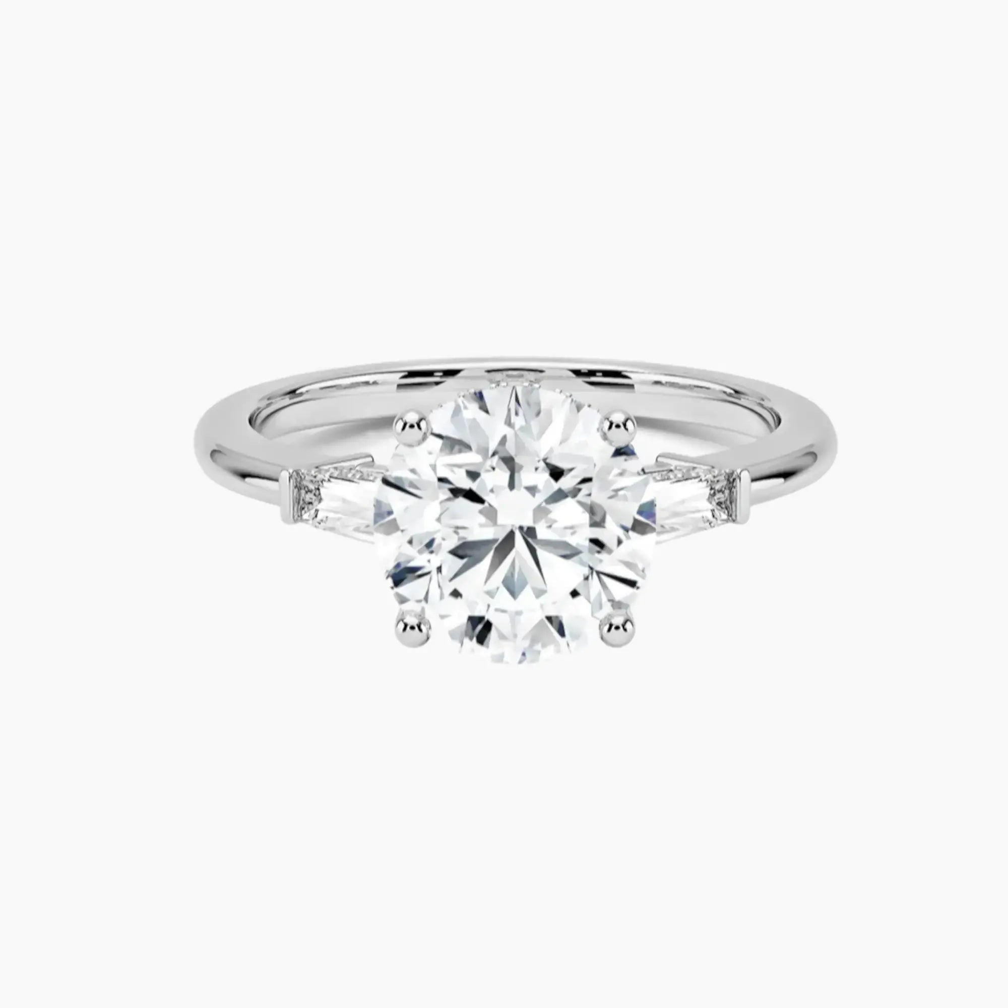 OBSER666 - Nyx Hidden Halo Three Stone Round engagement ring setting view 1