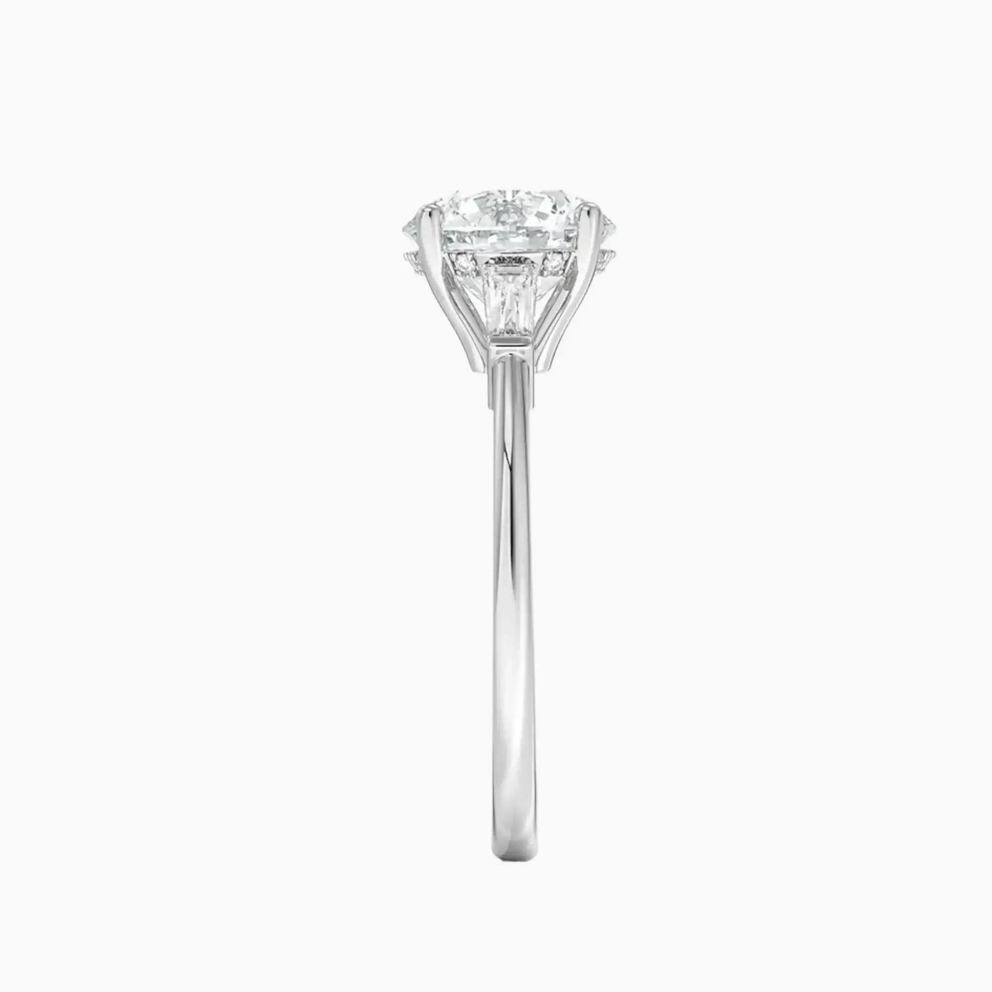 OBSER666 - Nyx Hidden Halo Three Stone Round engagement ring setting view 3