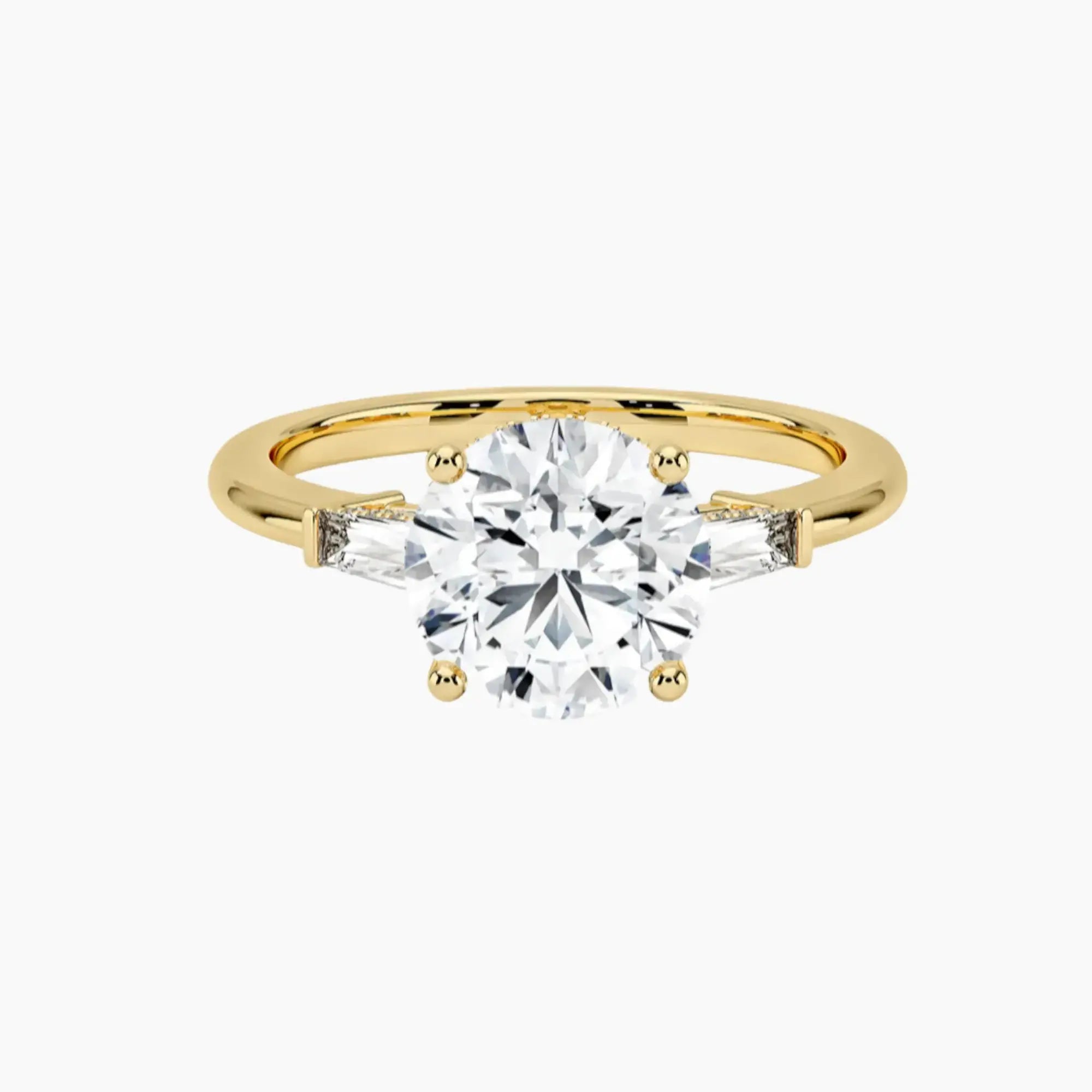 OBSER666 - Nyx Hidden Halo Three Stone Round engagement ring setting view 7