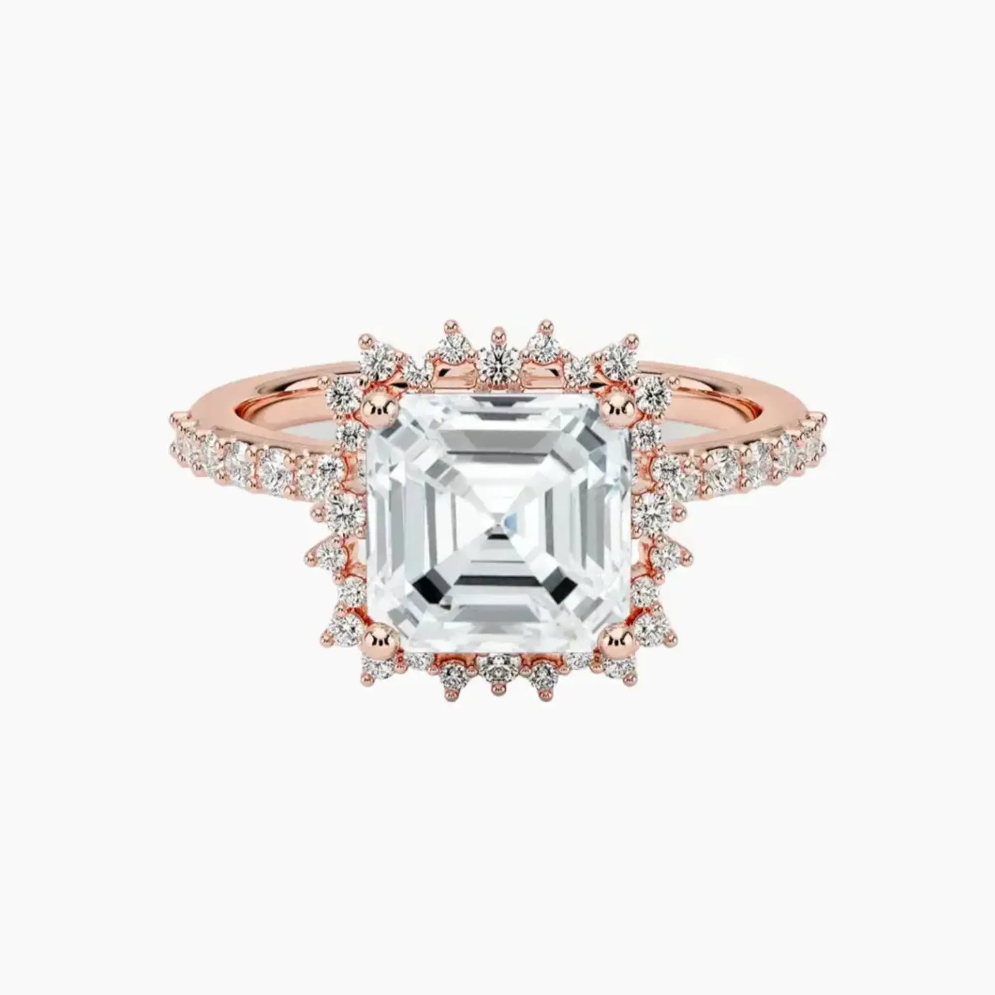 OBSER405 - Coraline Halo Asscher engagement ring setting view 4