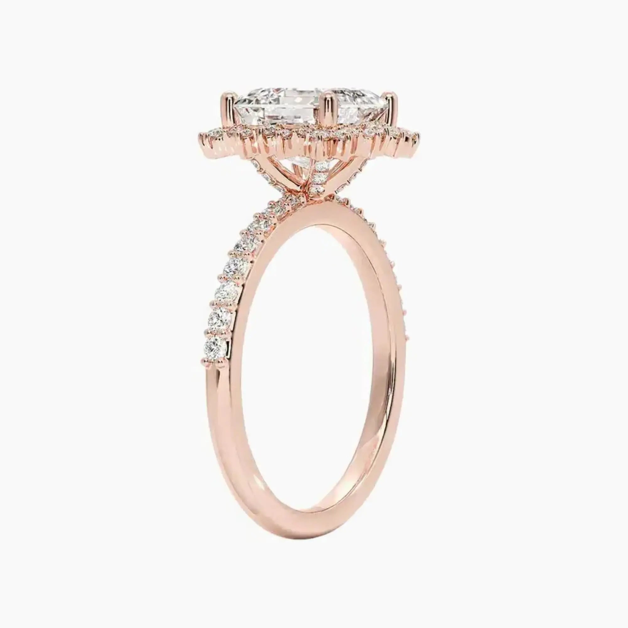 OBSER405 - Coraline Halo Asscher engagement ring setting view 5