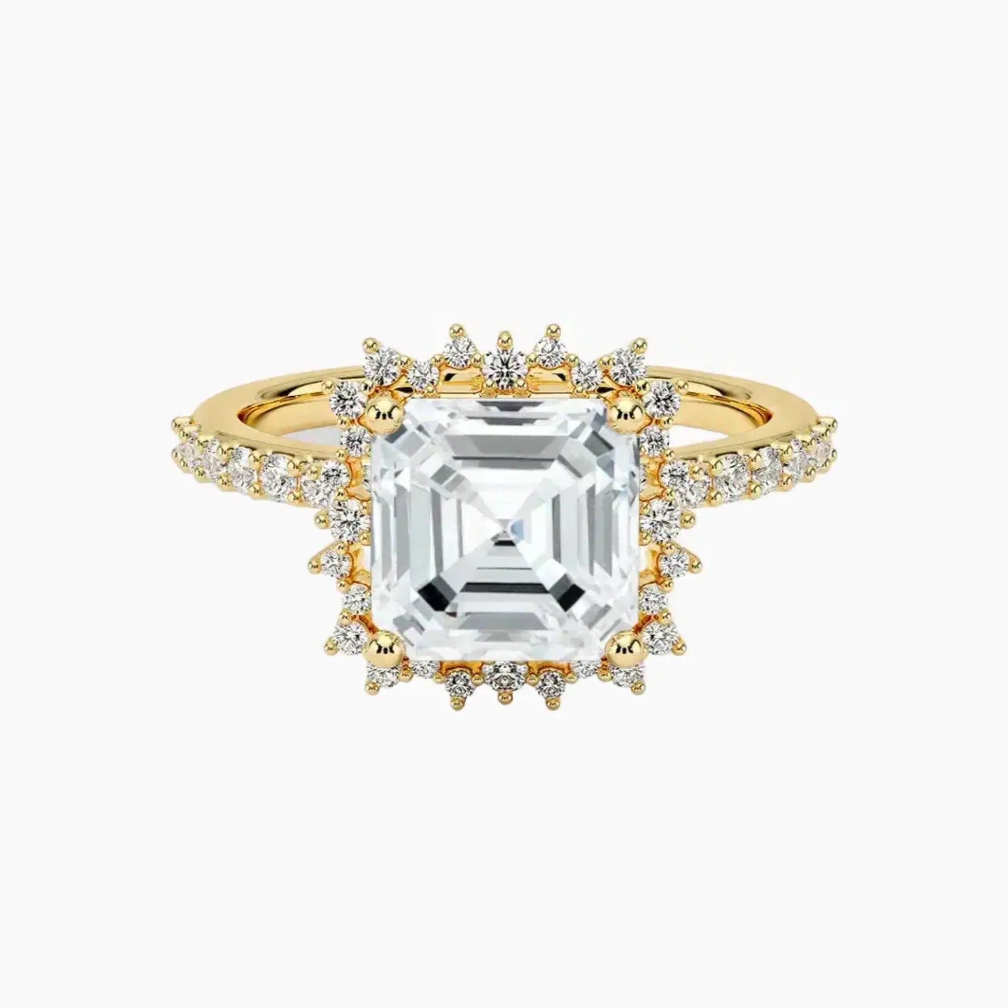 OBSER405 - Coraline Halo Asscher engagement ring setting view 7