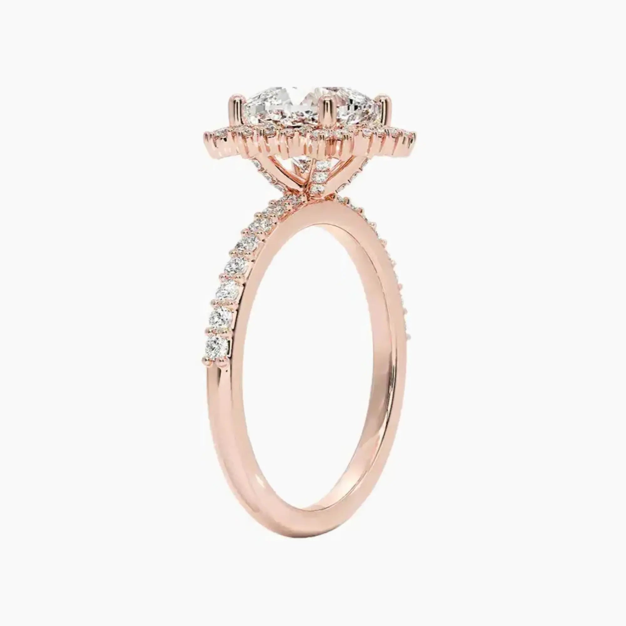 OBSER408 - Coraline Halo Cushion engagement ring setting view 5