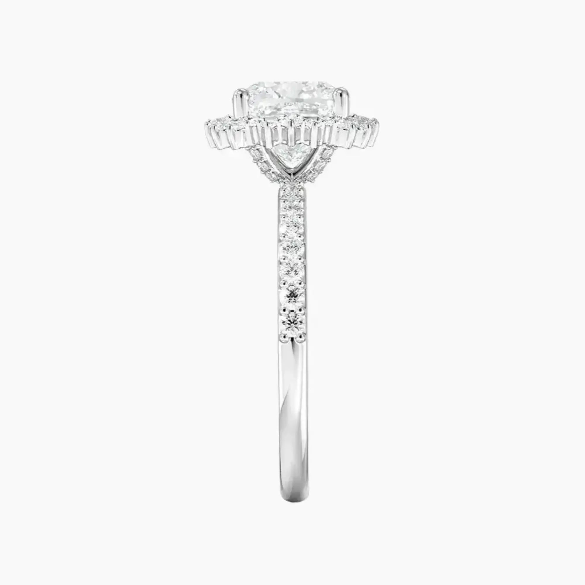OBSER408 - Coraline Halo Cushion engagement ring setting view 3