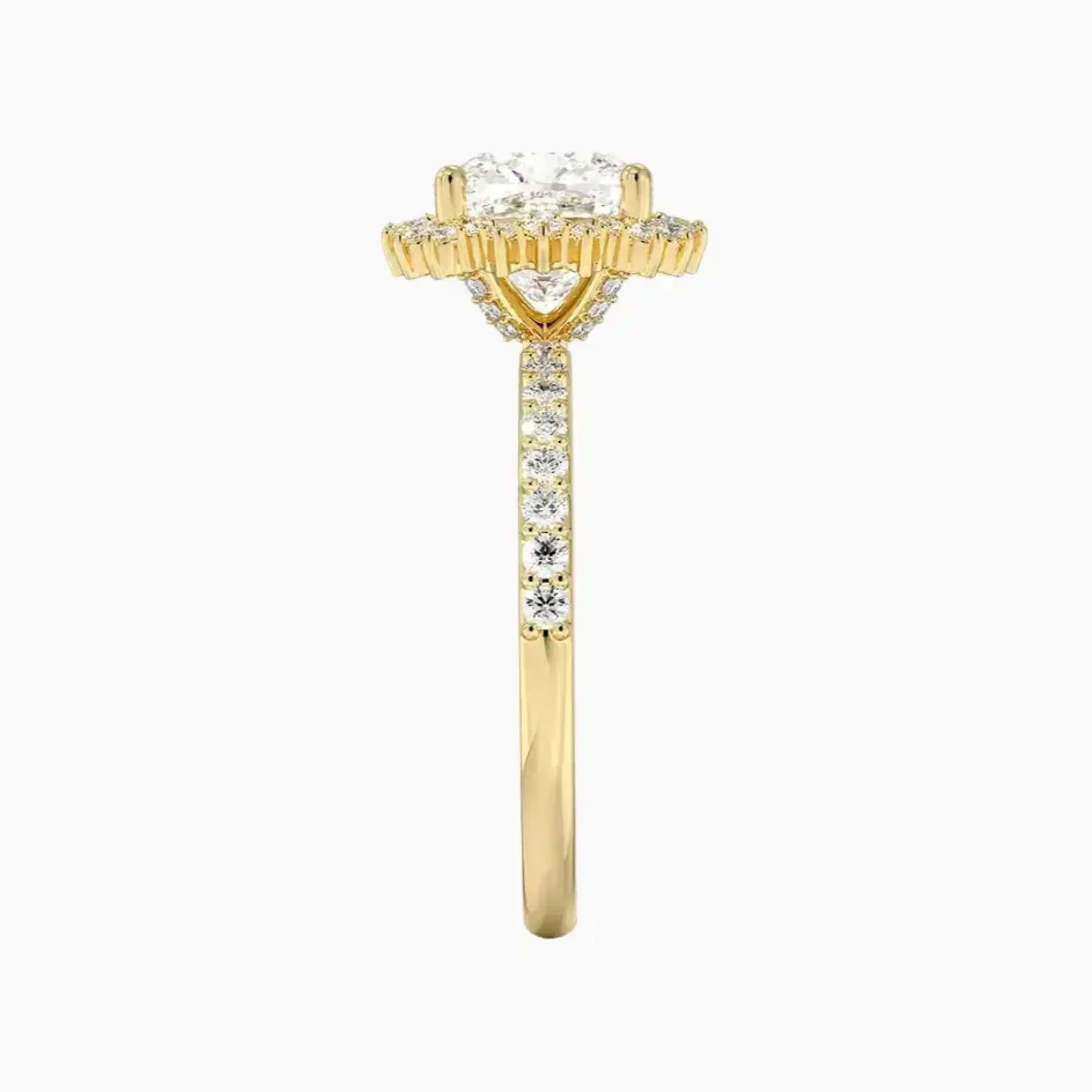 OBSER408 - Coraline Halo Cushion engagement ring setting view 9
