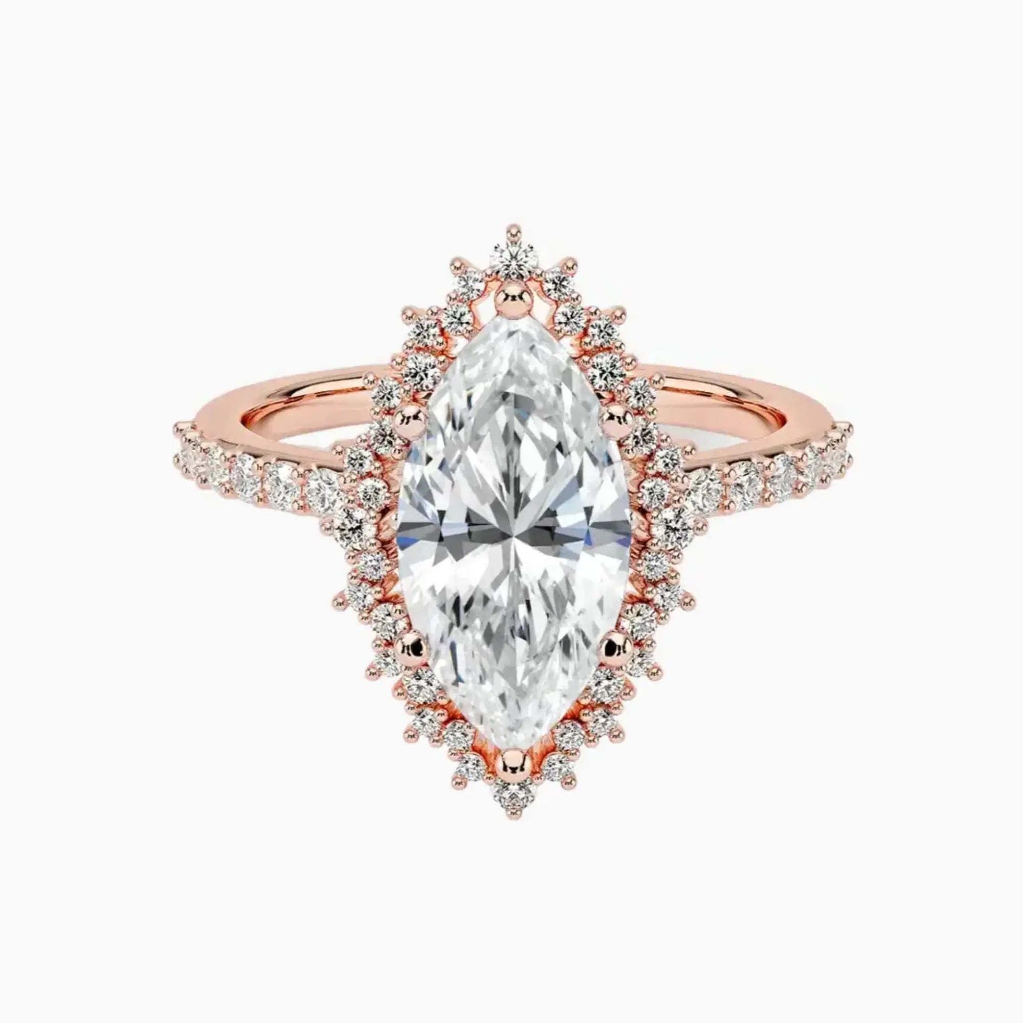 OBSER022 - Coraline Halo Marquise engagement ring setting view 4