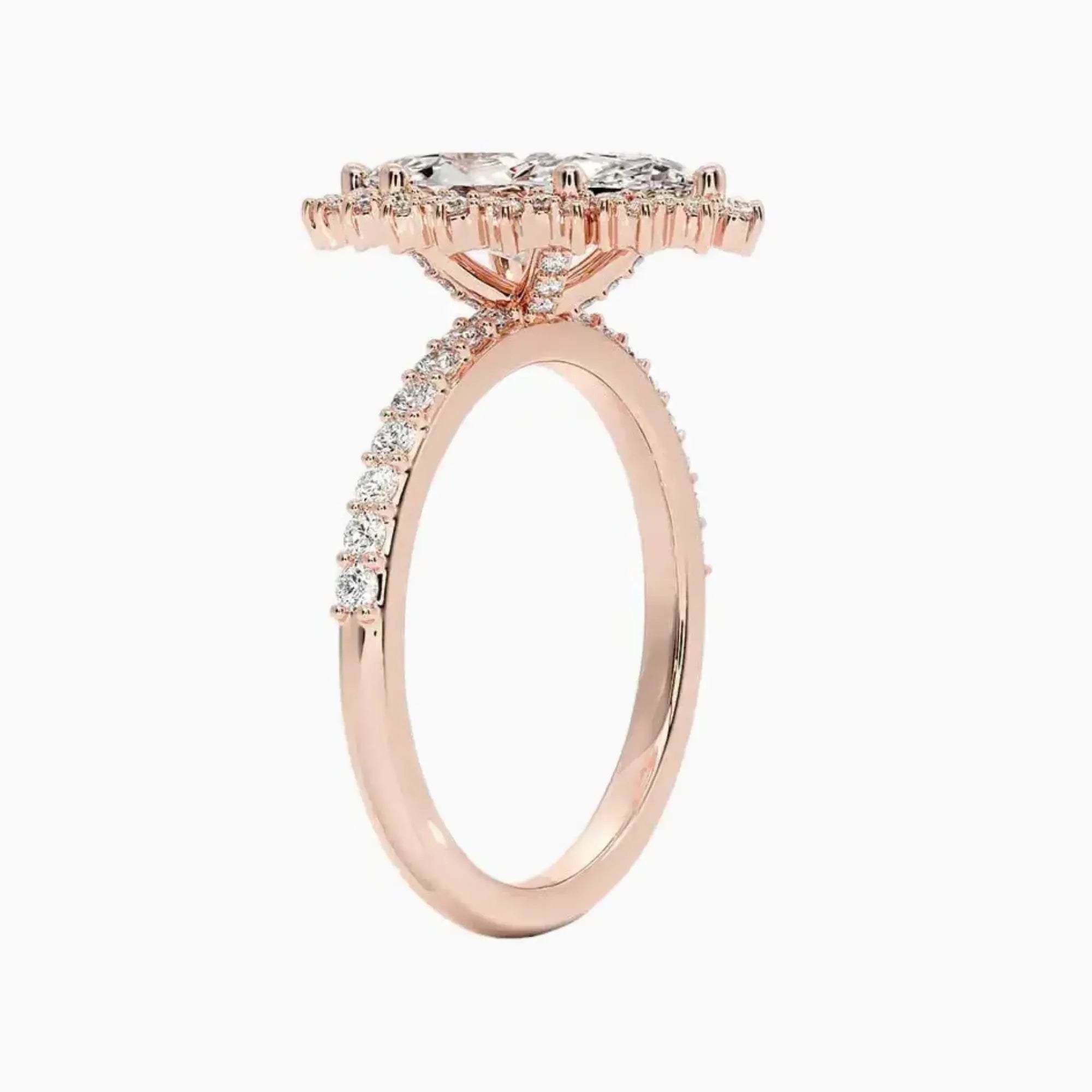 OBSER022 - Coraline Halo Marquise engagement ring setting view 5