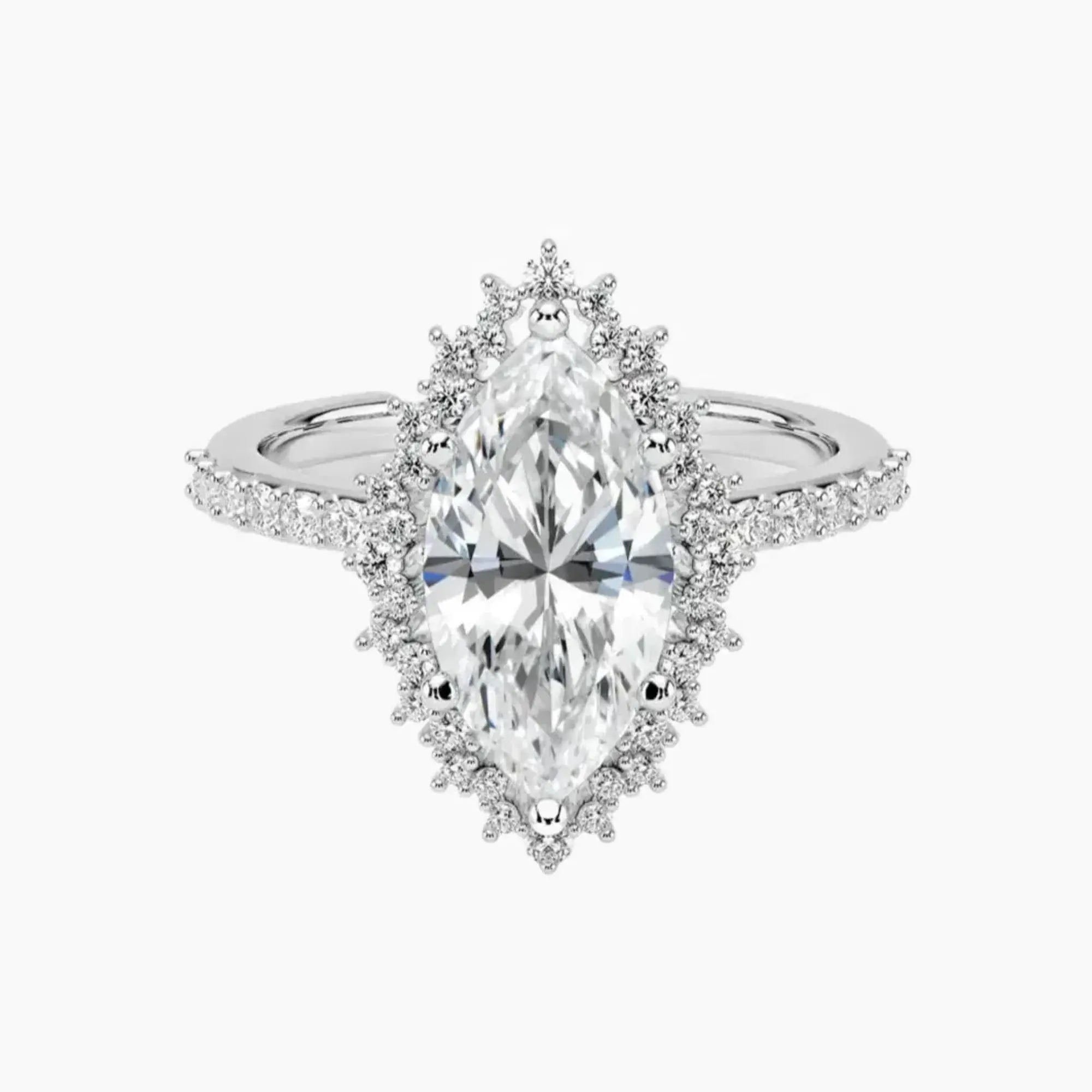 OBSER022 - Coraline Halo Marquise engagement ring setting view 1