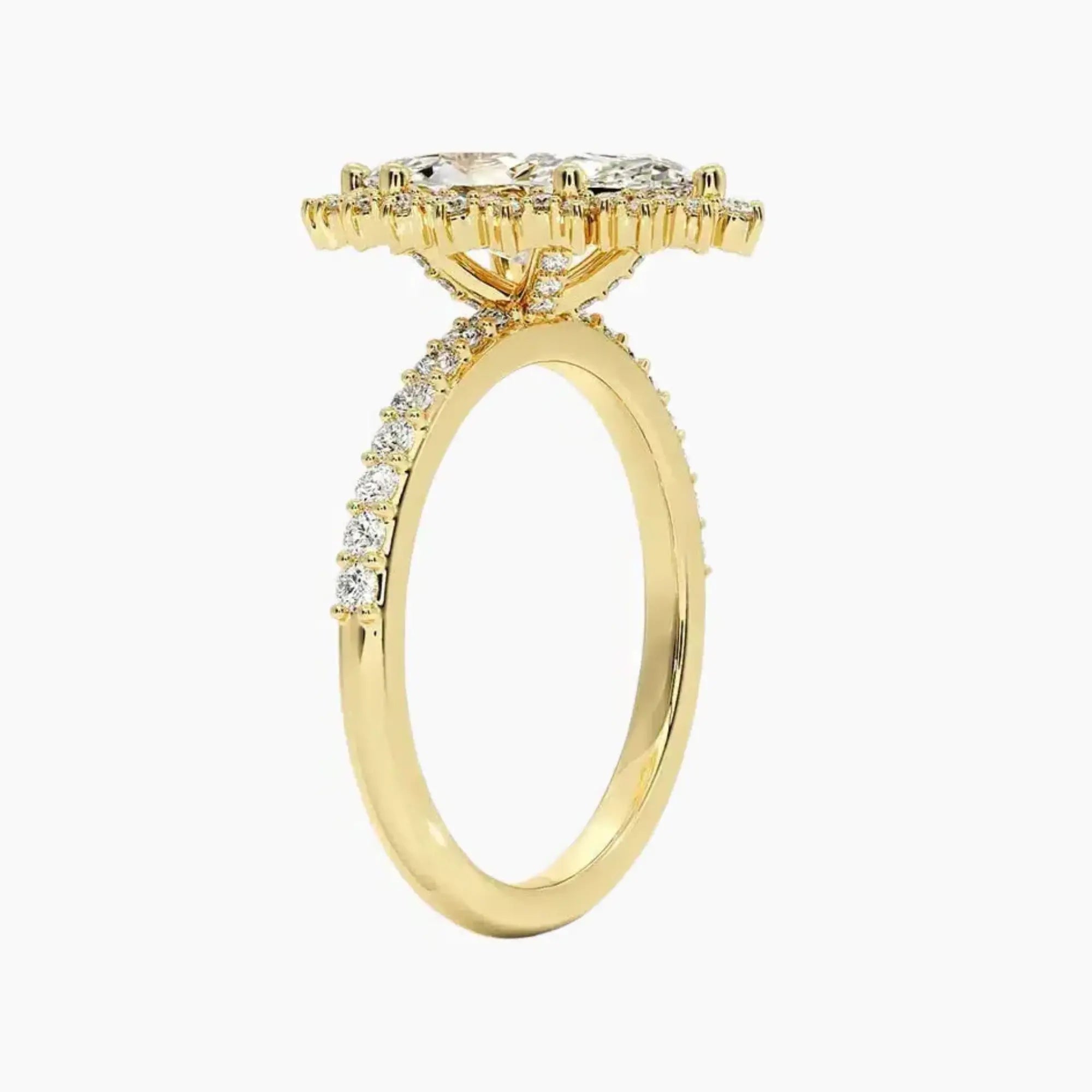 OBSER022 - Coraline Halo Marquise engagement ring setting view 8