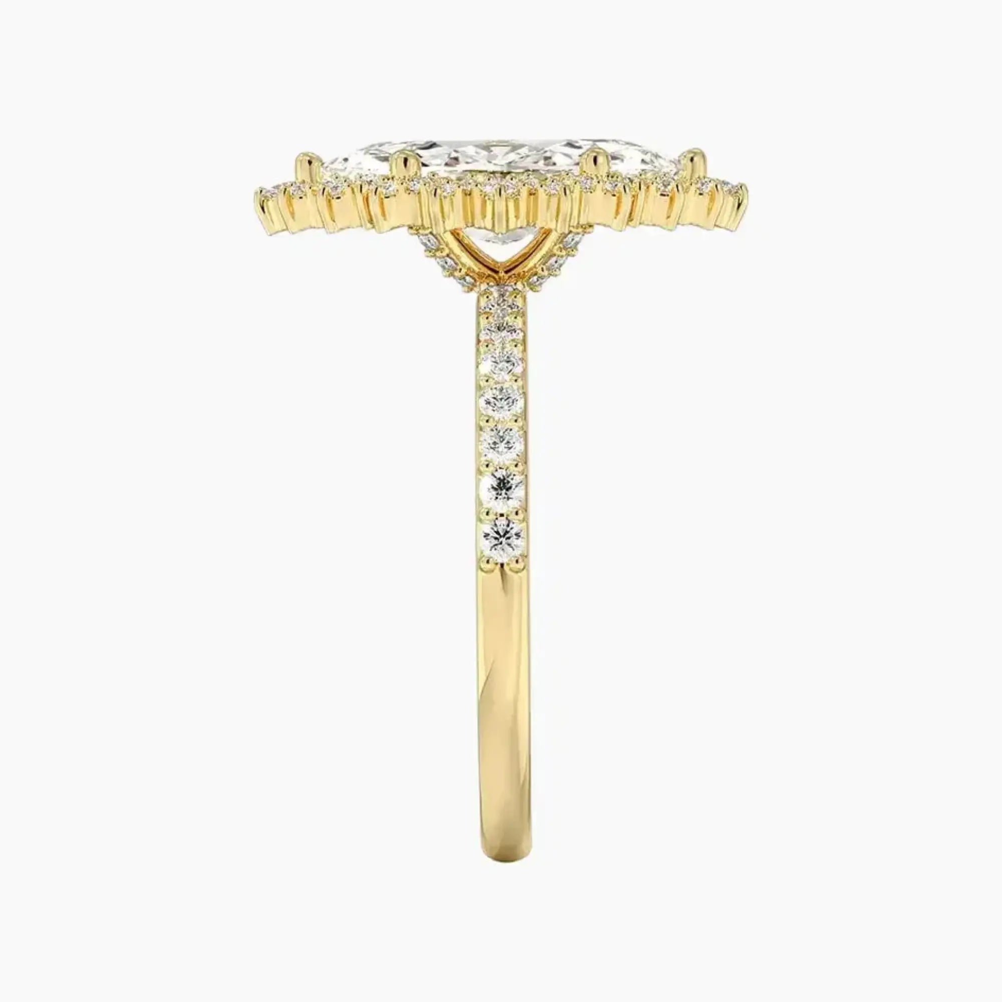 OBSER022 - Coraline Halo Marquise engagement ring setting view 9