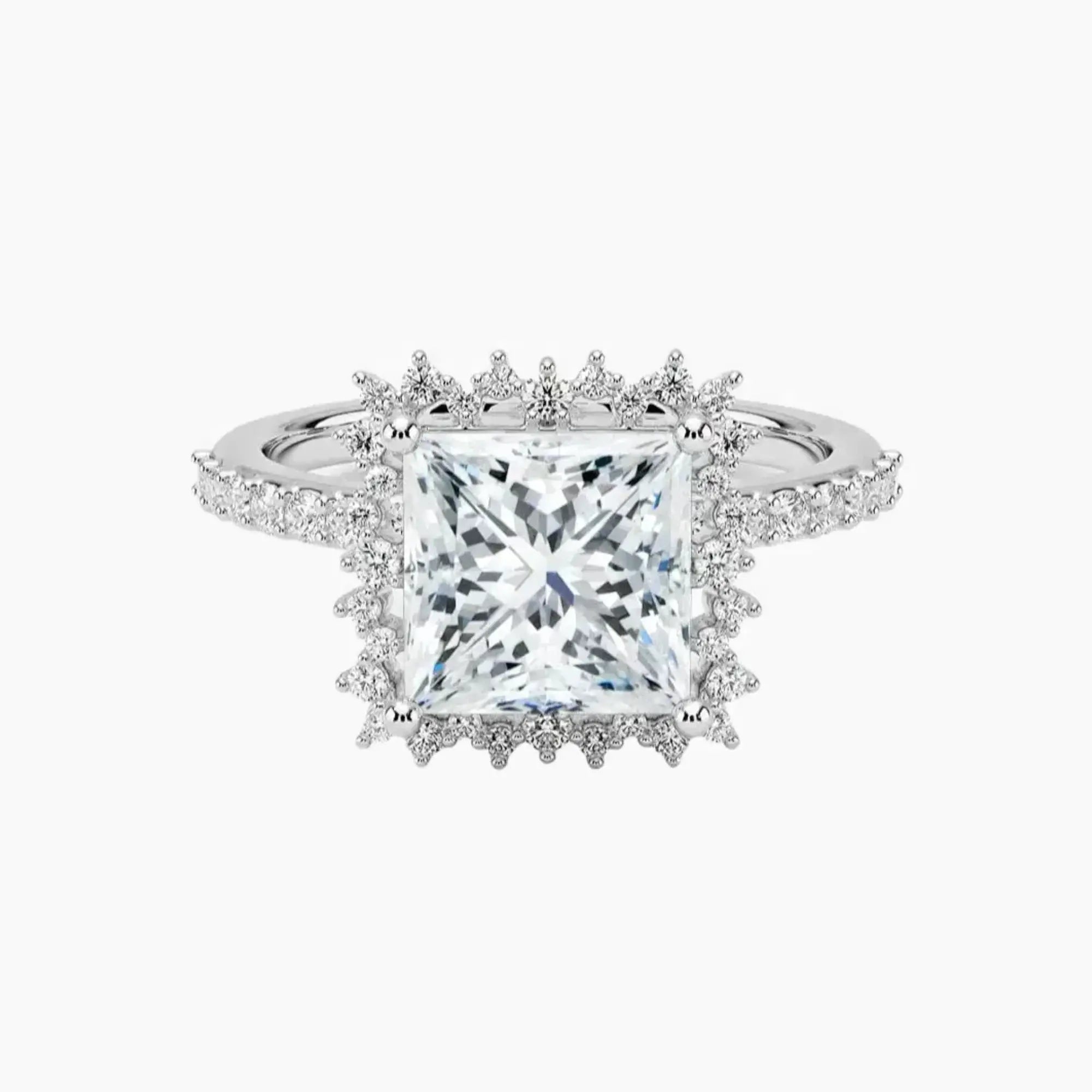 OBSER406 - Coraline Halo Princess engagement ring setting view 1