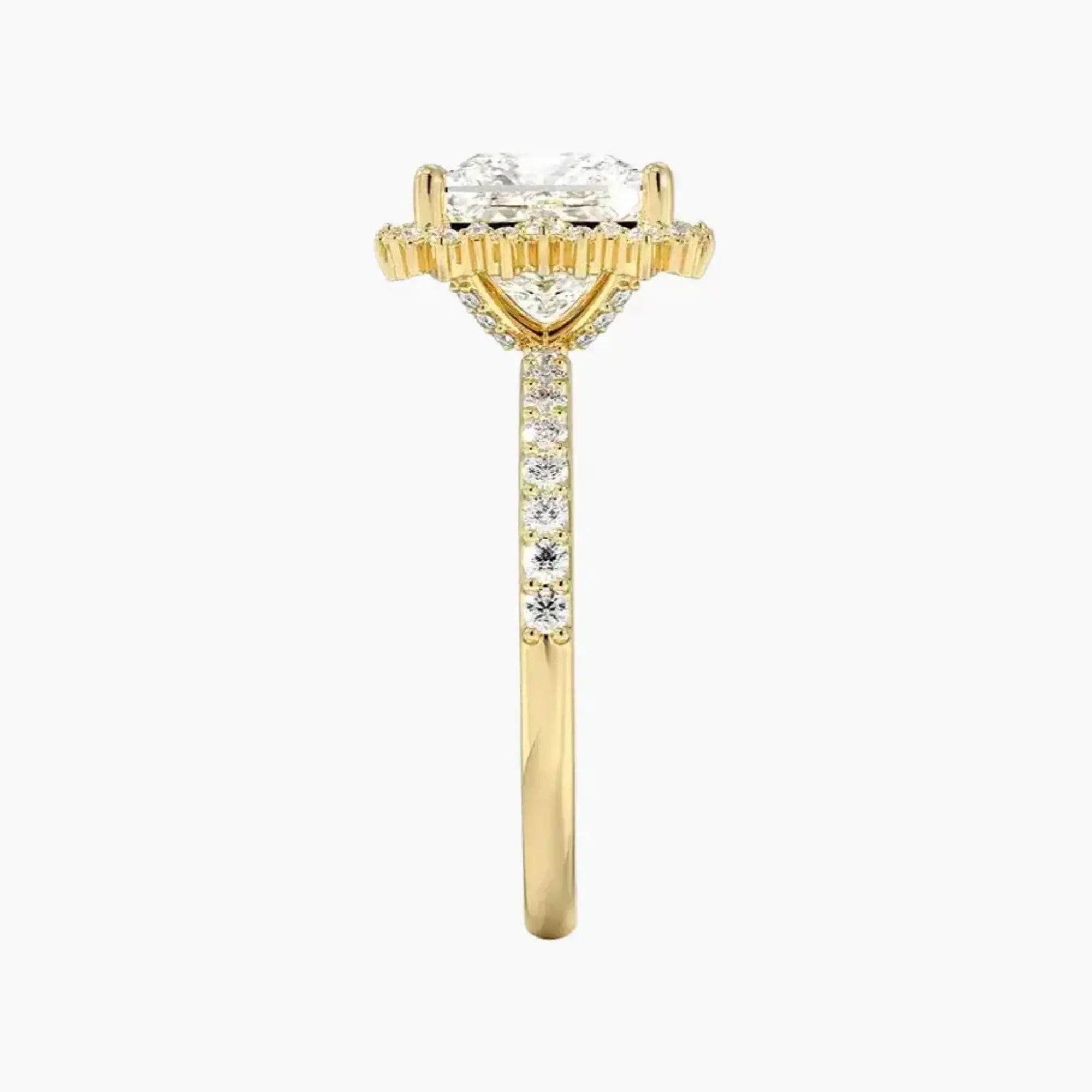 OBSER406 - Coraline Halo Princess engagement ring setting view 9
