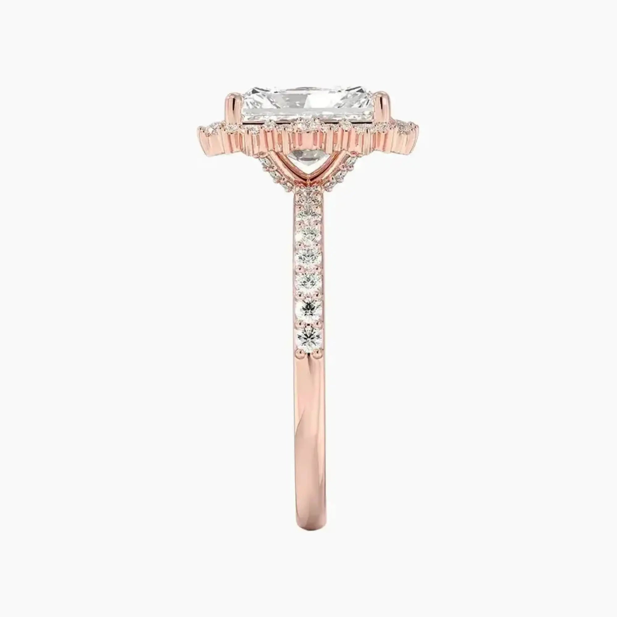OBSER404 - Coraline Halo Radiant engagement ring setting view 6