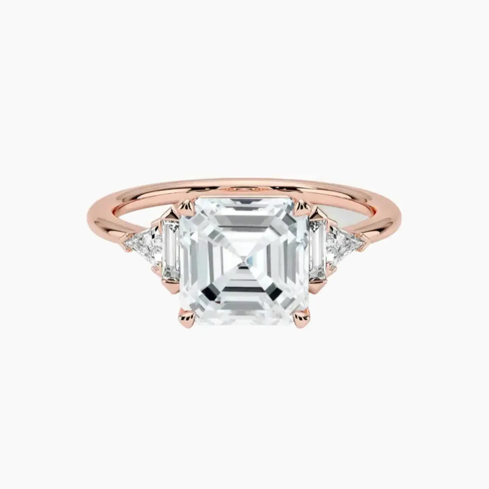 OBSER325 - Honora Five Stone Asscher engagement ring setting view 4