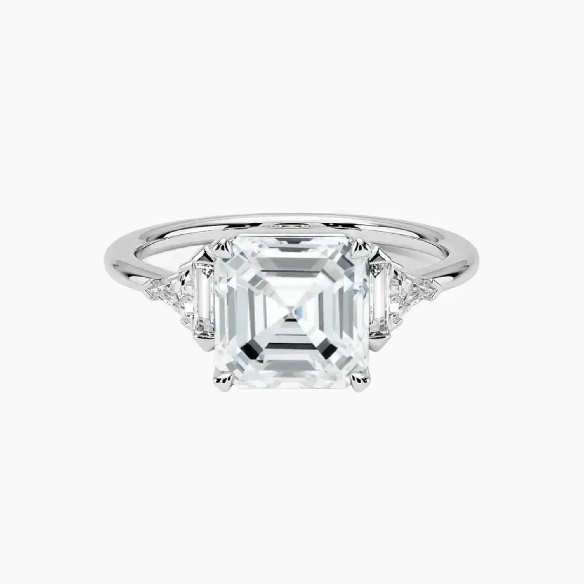 OBSER325 - Honora Five Stone Asscher engagement ring setting view 1
