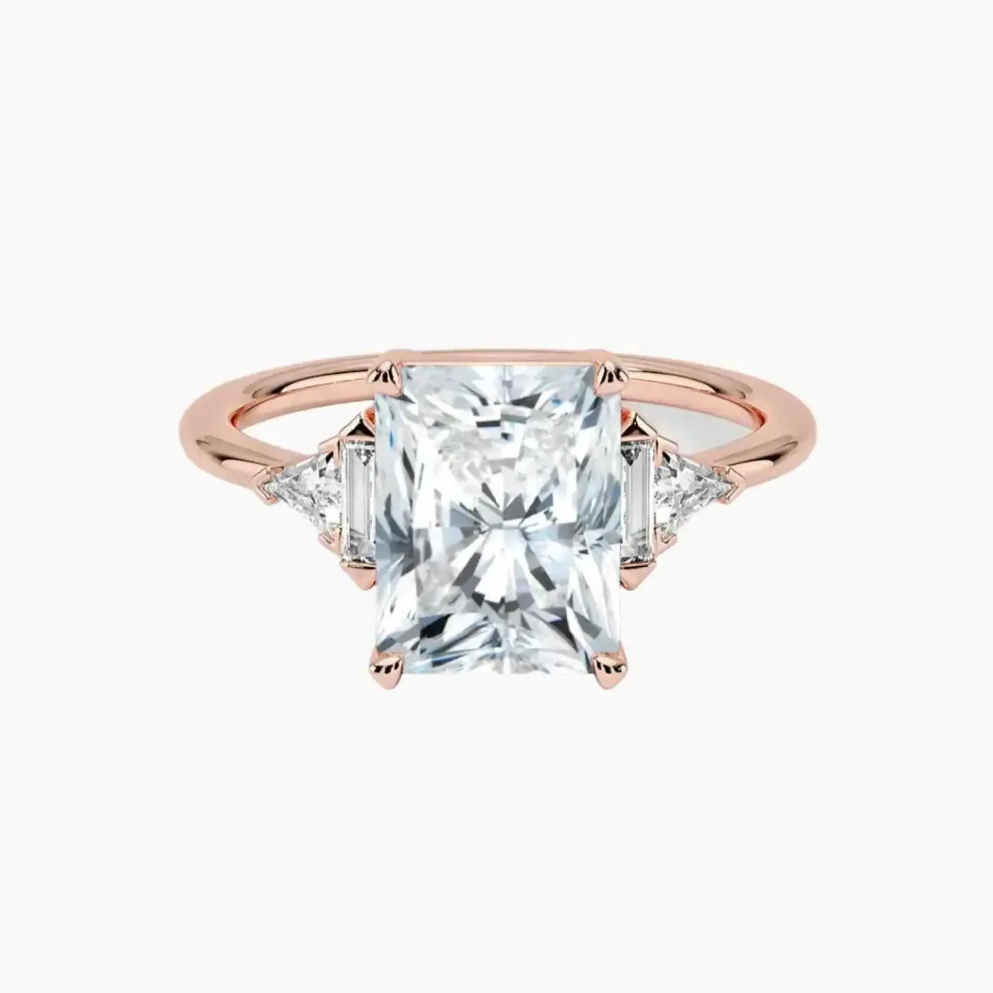 OBSER147 - Honora Five Stone Radiant engagement ring setting view 4