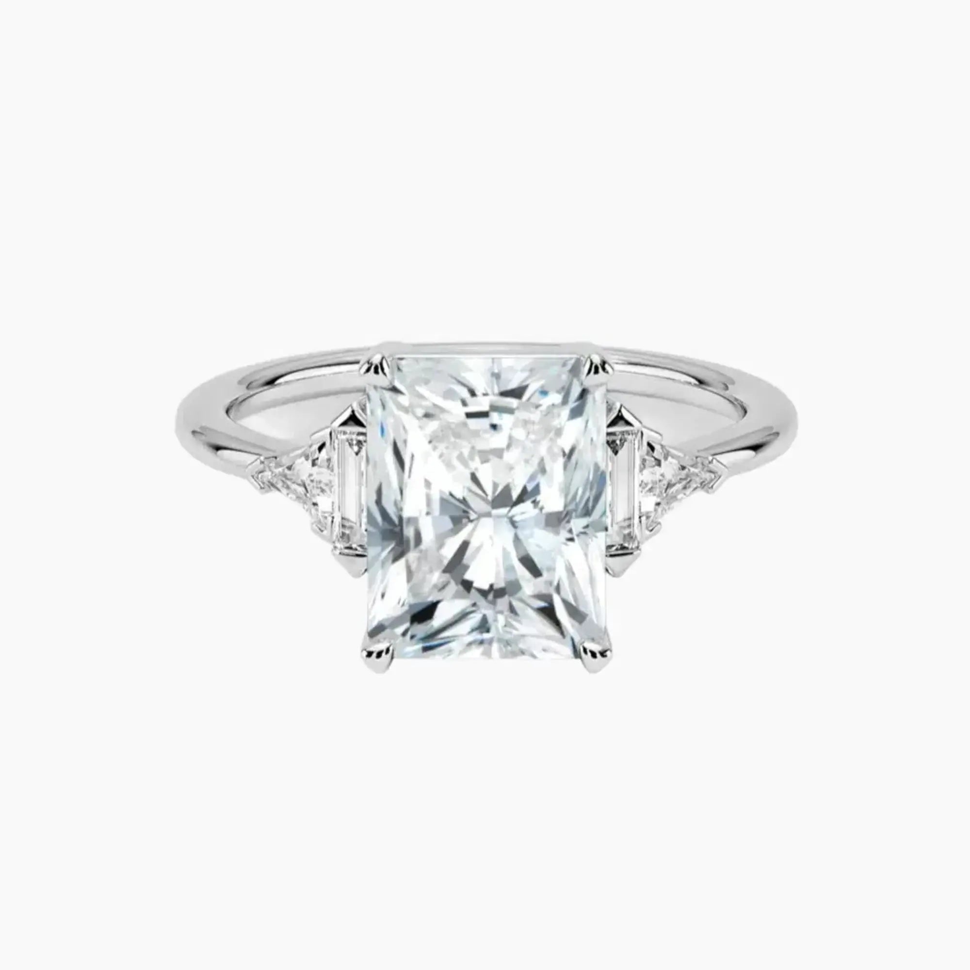 OBSER147 - Honora Five Stone Radiant engagement ring setting view 1