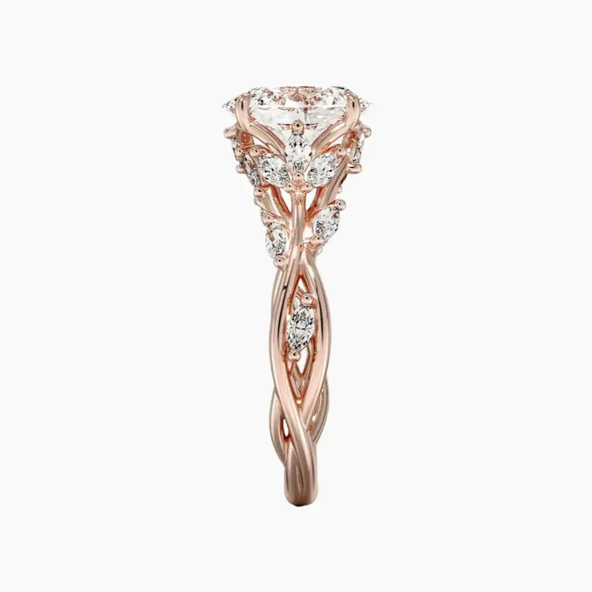 OBSER029 - Melia Oval engagement ring setting view 6