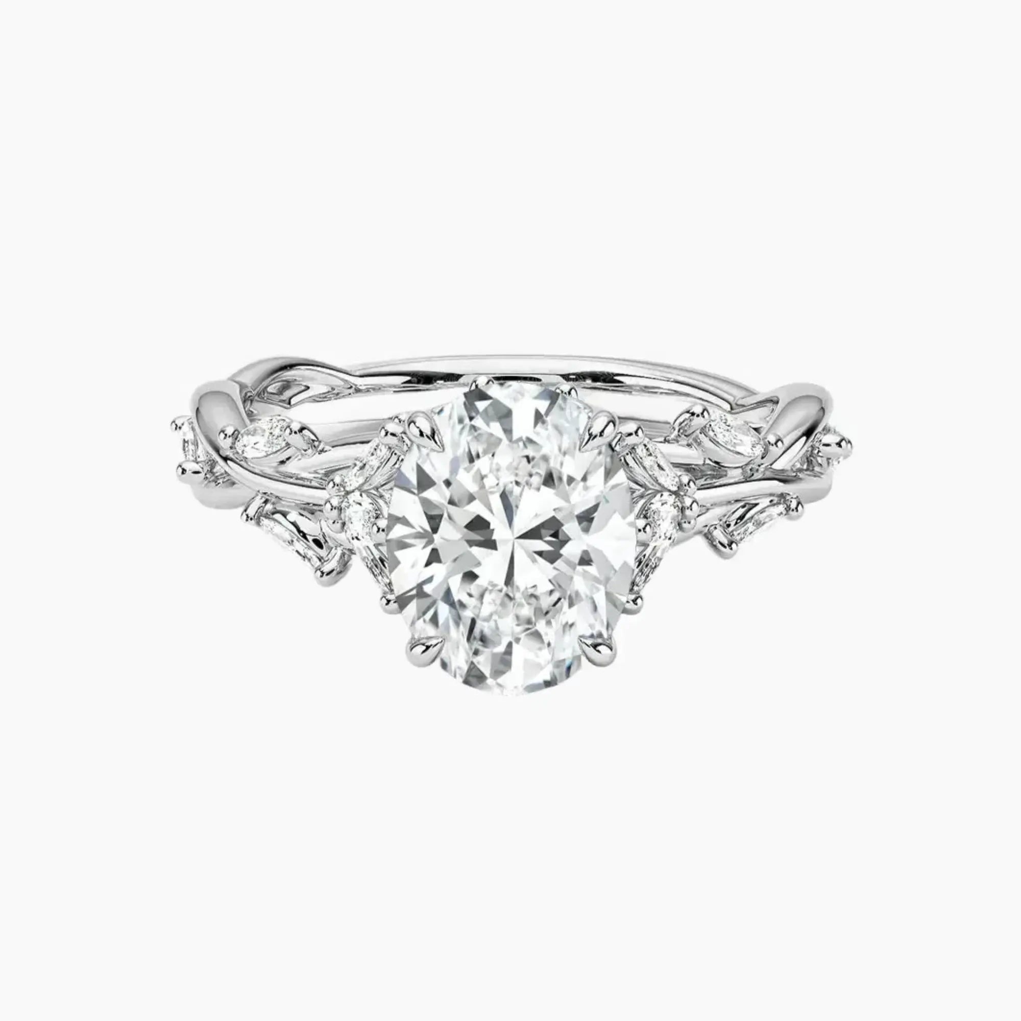 OBSER029 - Melia Oval engagement ring setting view 1