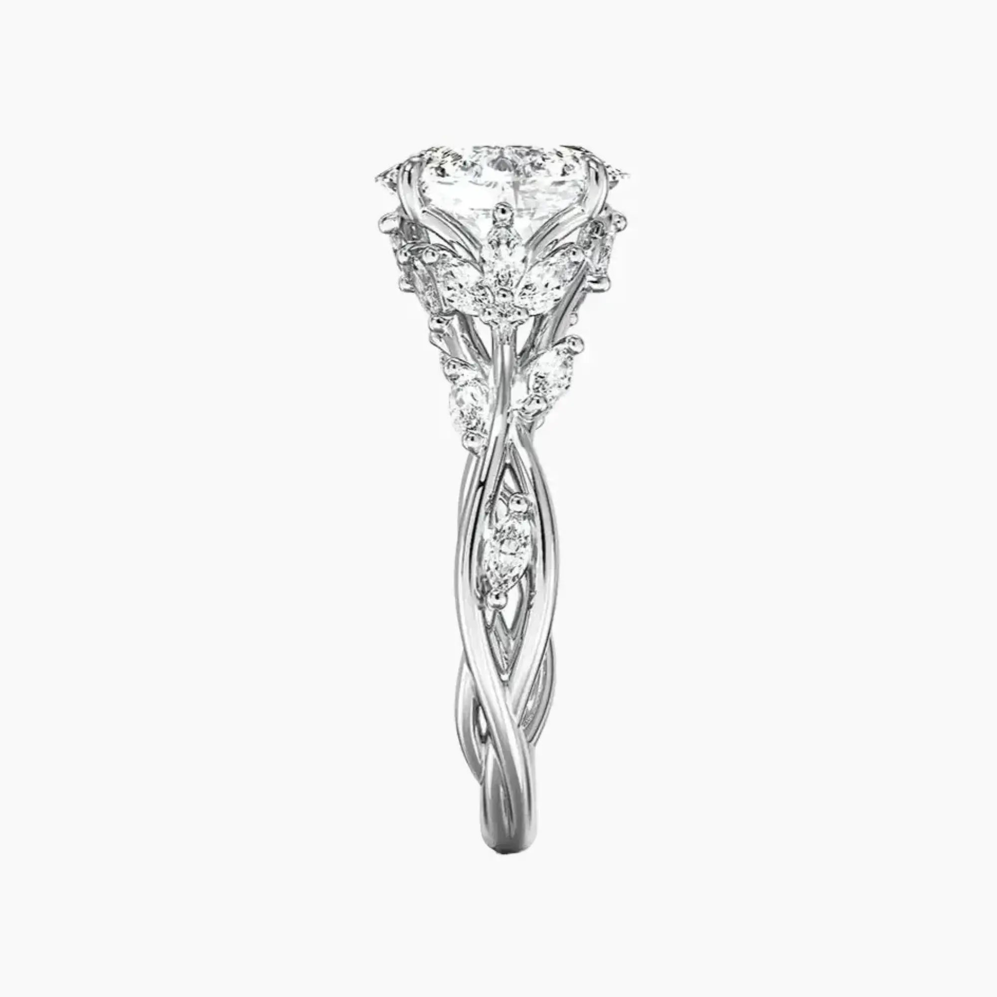 OBSER029 - Melia Oval engagement ring setting view 3