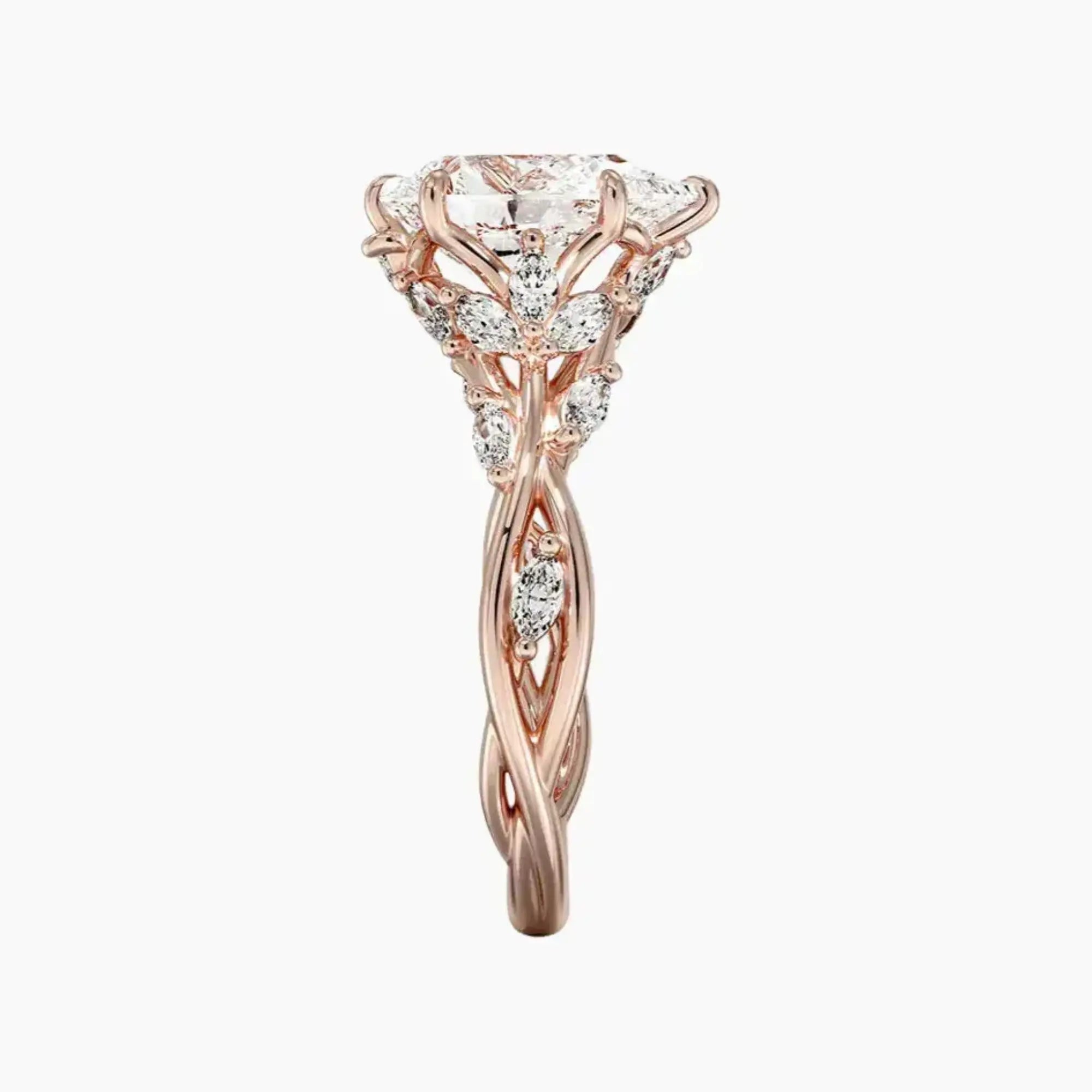 OBSER021 - Melia Pear engagement ring setting view 6