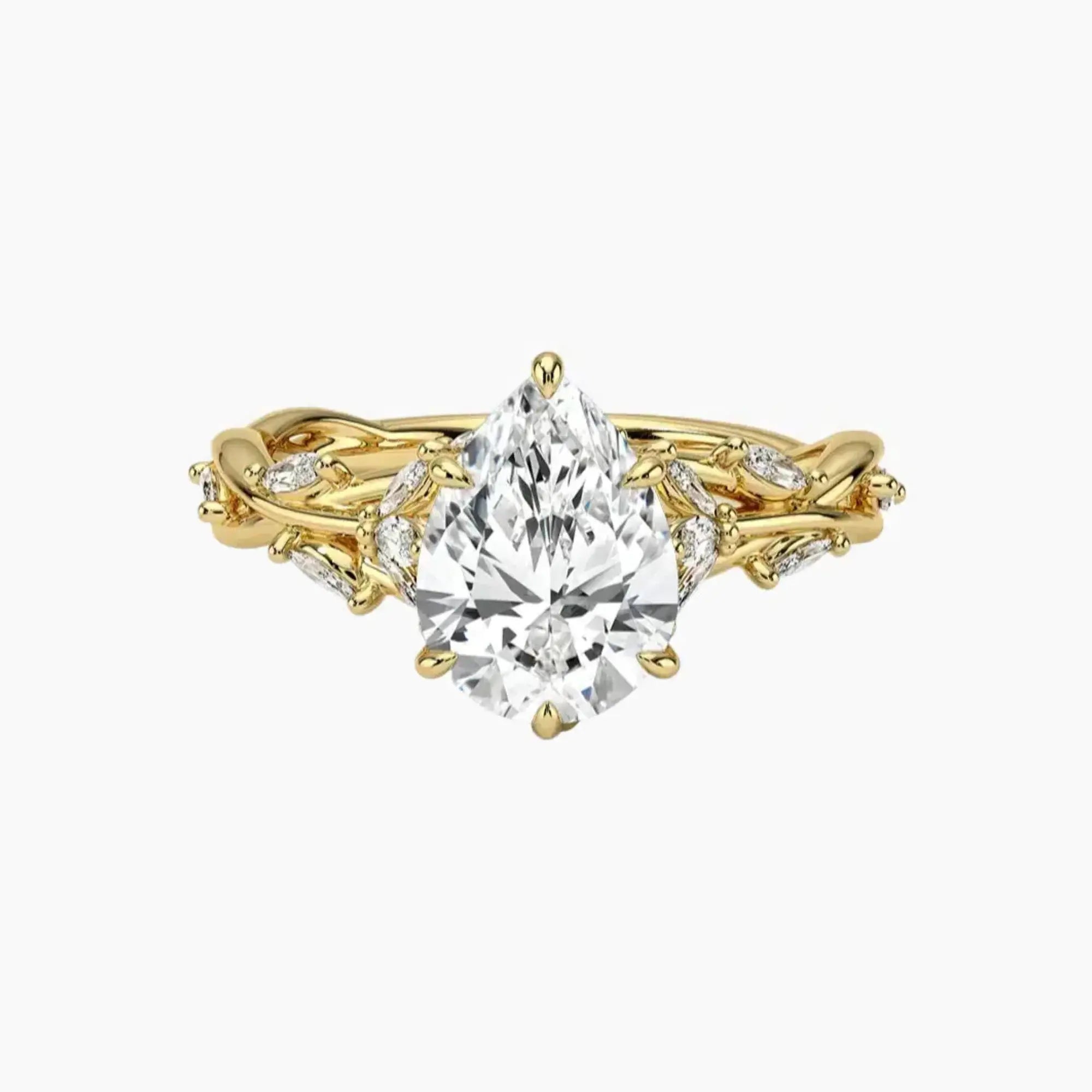 OBSER021 - Melia Pear engagement ring setting view 7